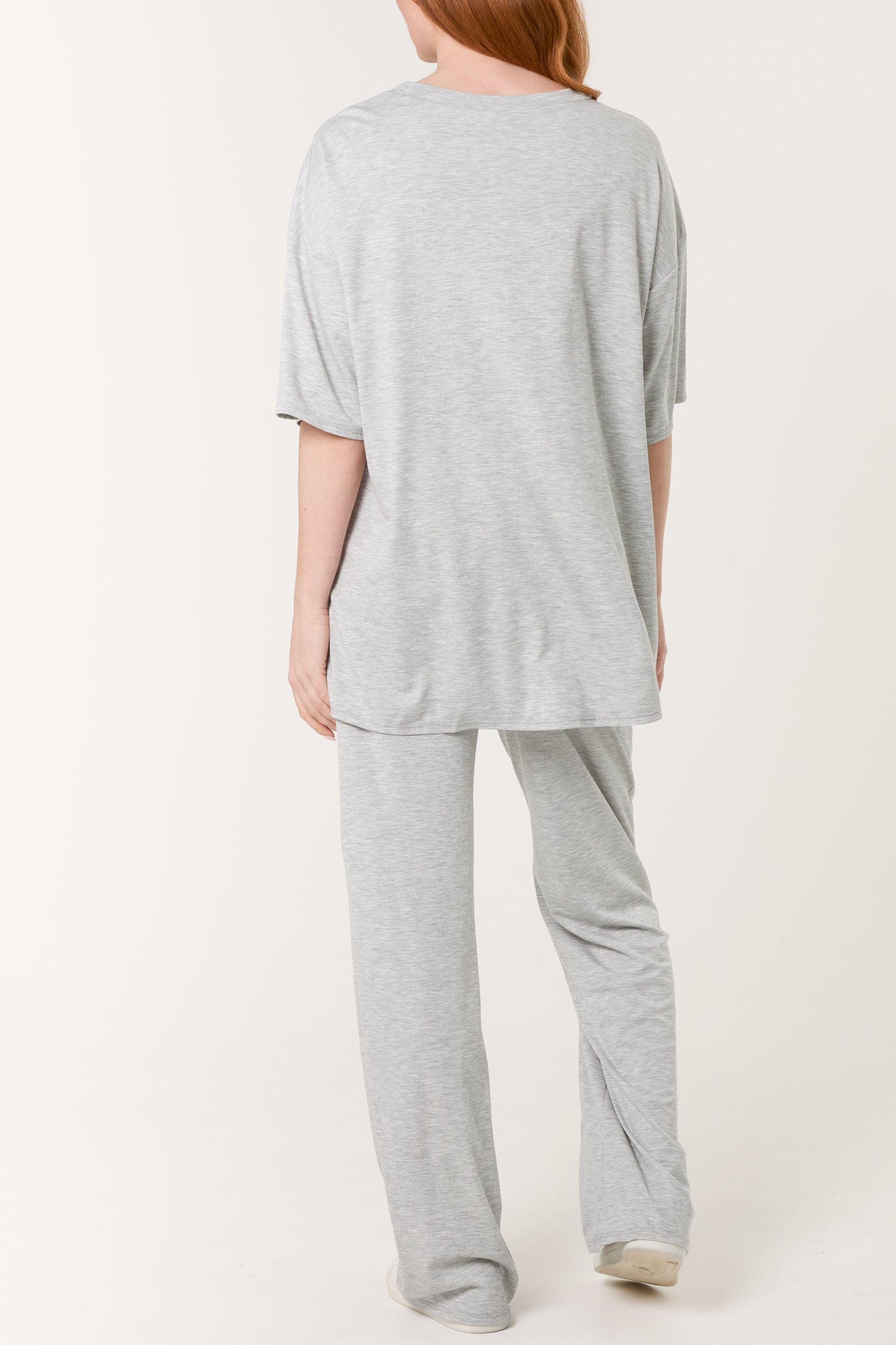Short Sleeve Top Crease Trouser Set
