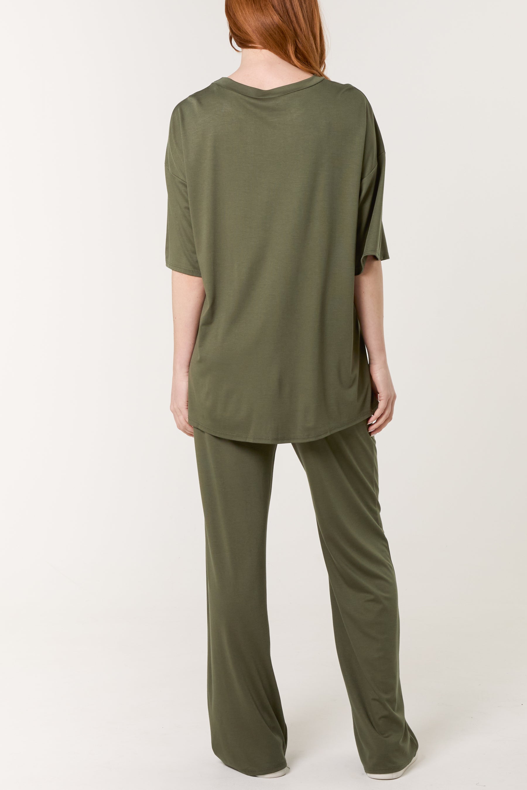 Short Sleeve Top Crease Trouser Set