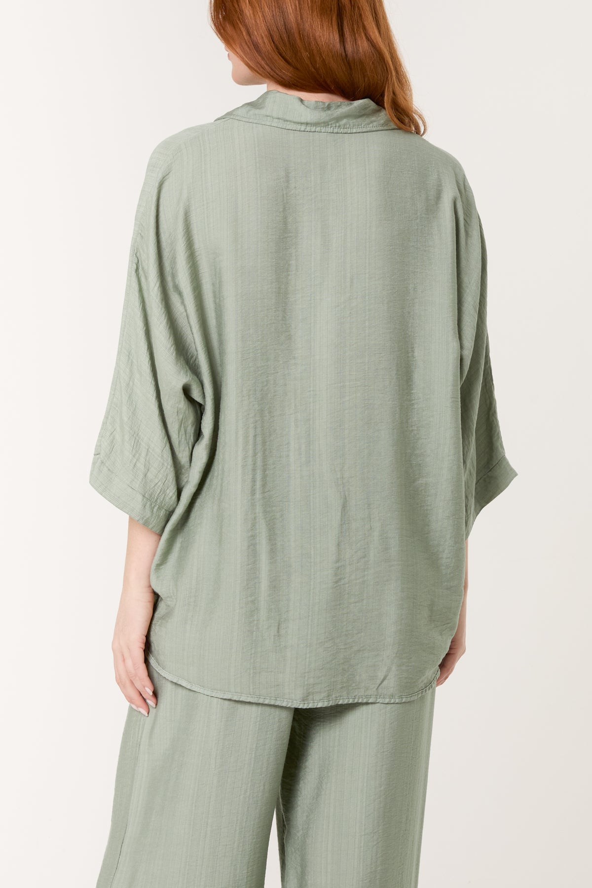 Lapel Collar Pleated Front Blouse