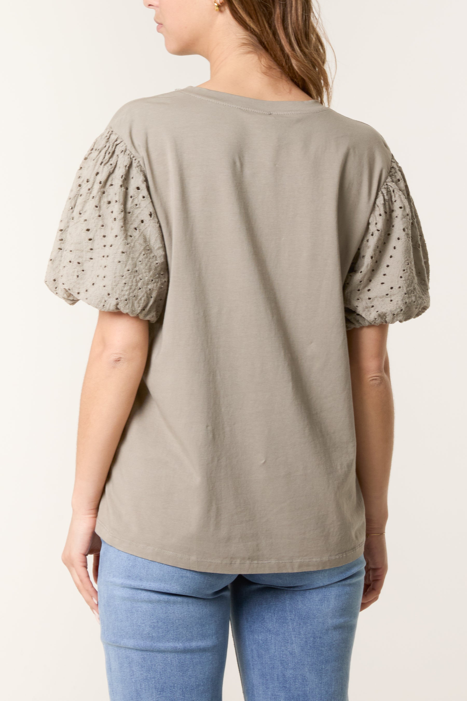 Broderie Anglaise Balloon Sleeve Top