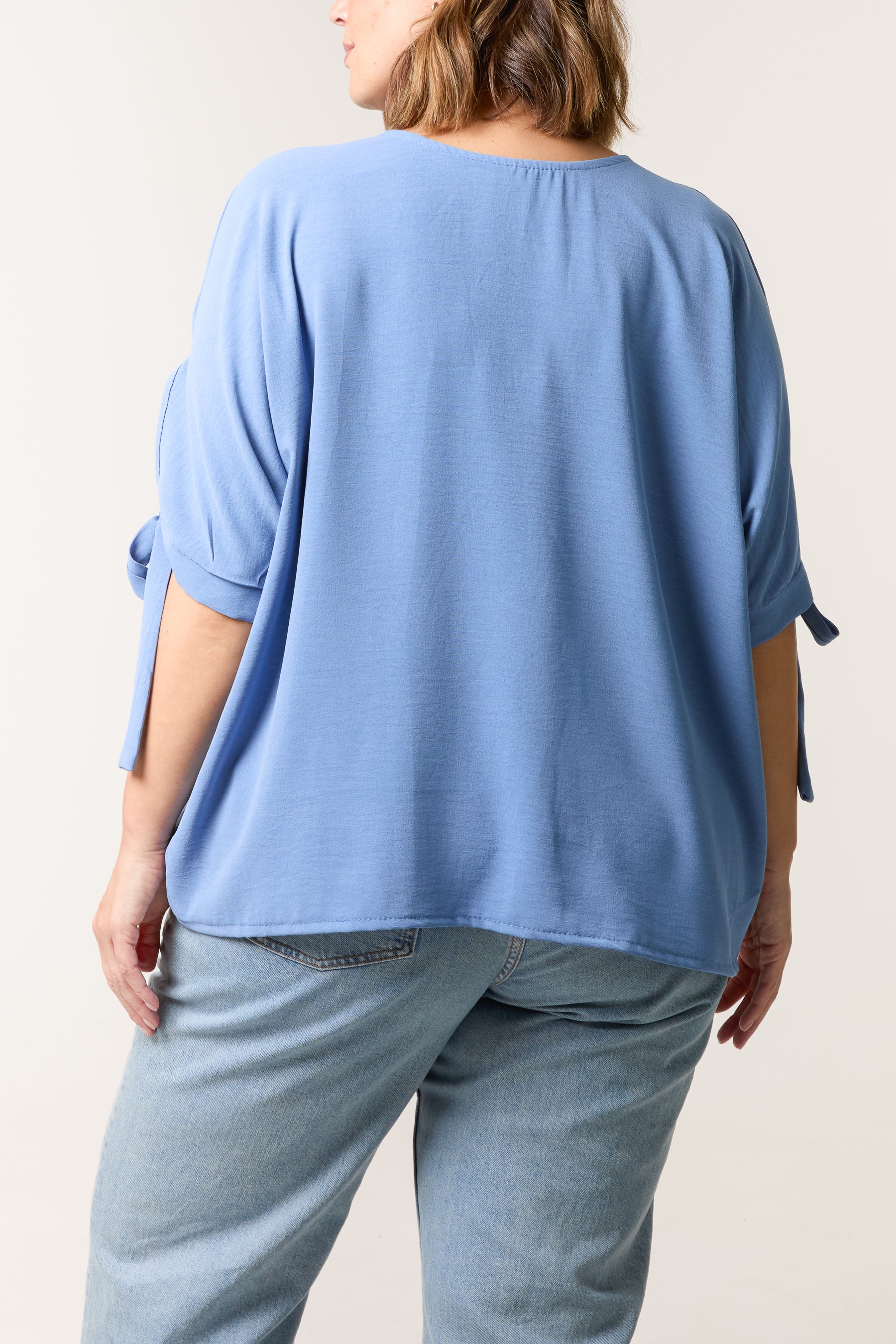 Necklace Bow Sleeve Blouse