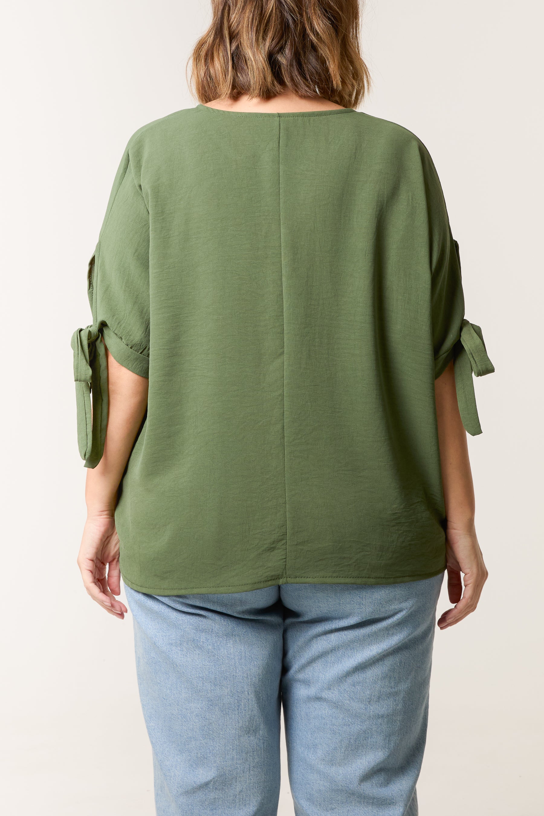 Necklace Bow Sleeve Blouse