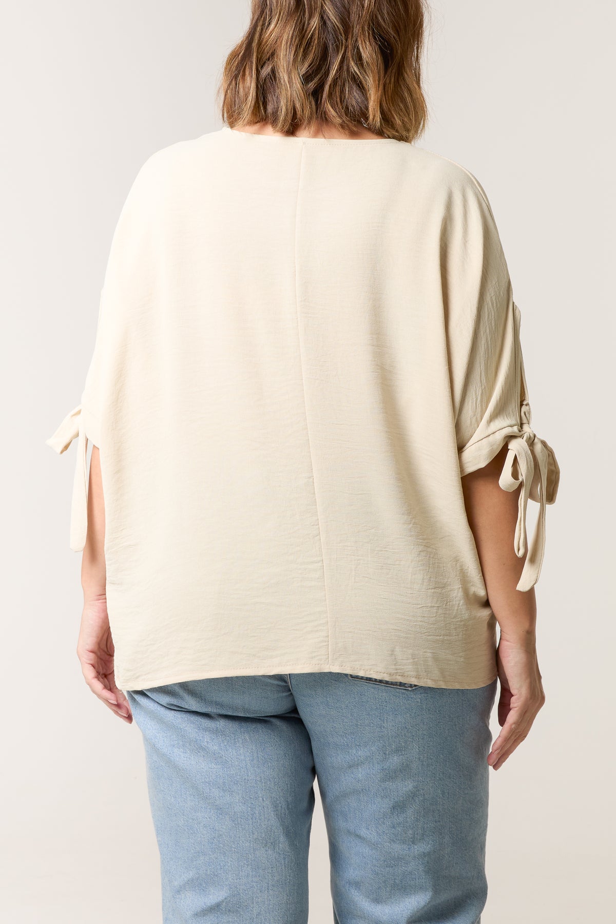 Necklace Bow Sleeve Blouse