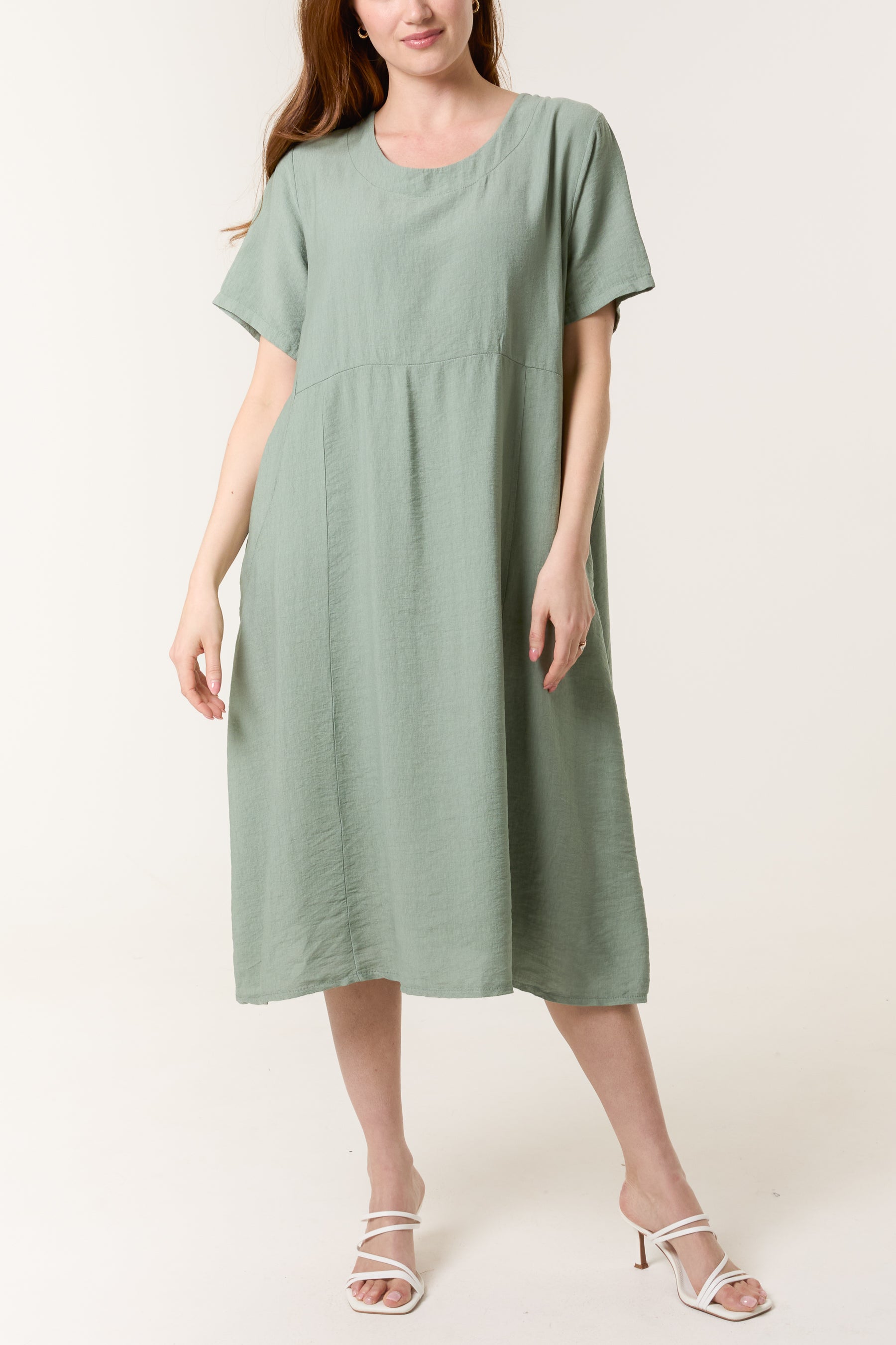 Ribbed Knit Boat Neck Long Sleeve Loose Mini Dress