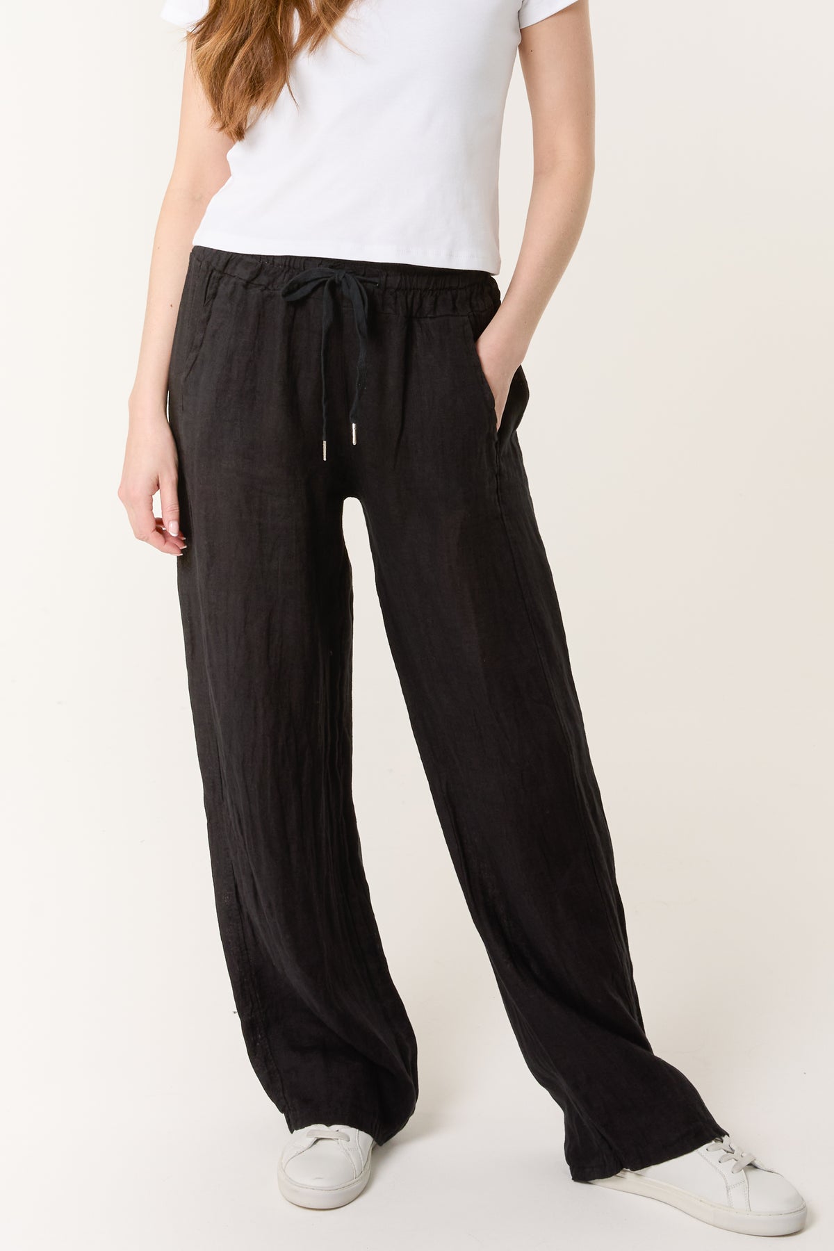 Pure Linen Wide Leg Trousers