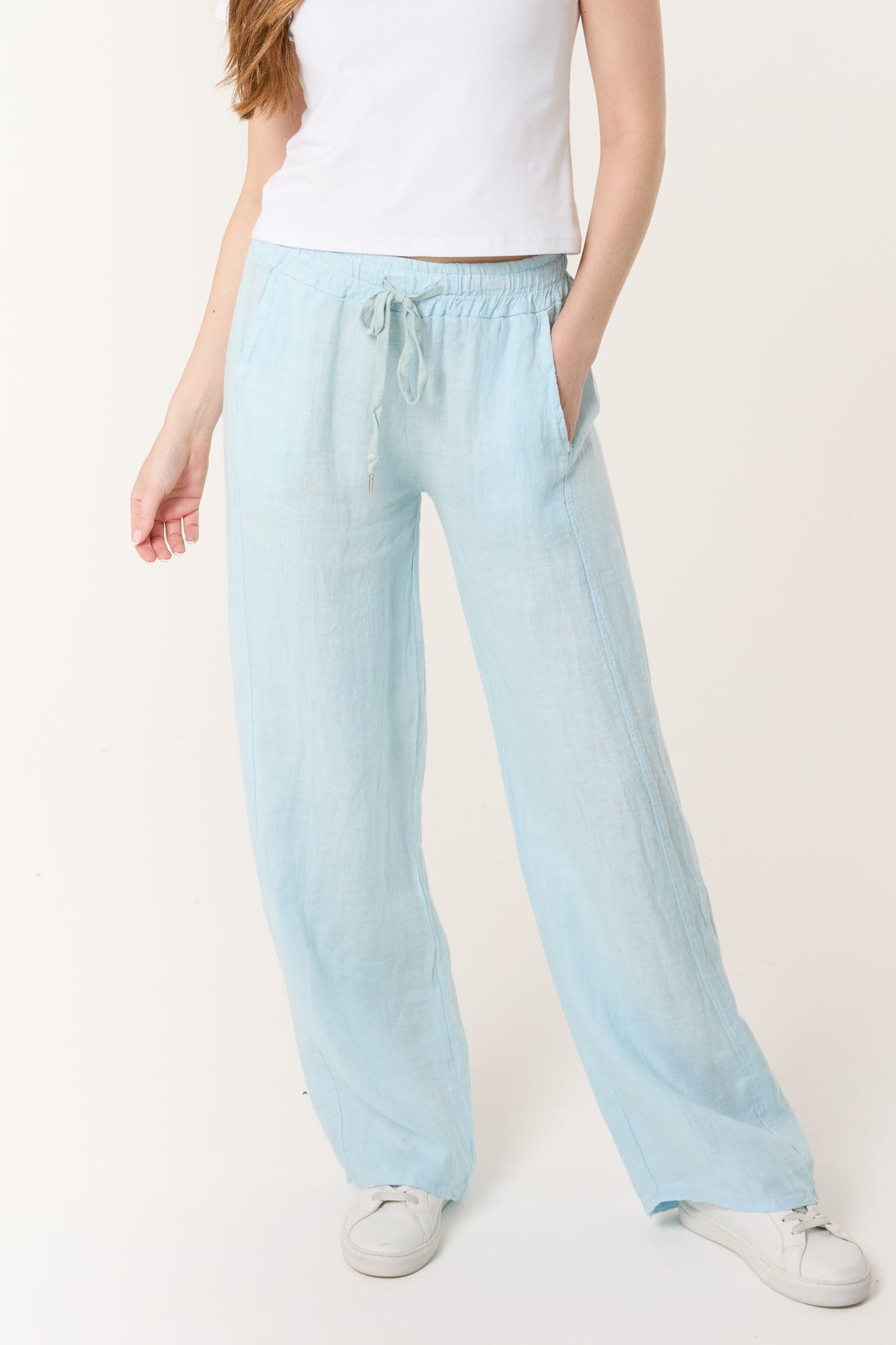 Pure Linen Wide Leg Trousers