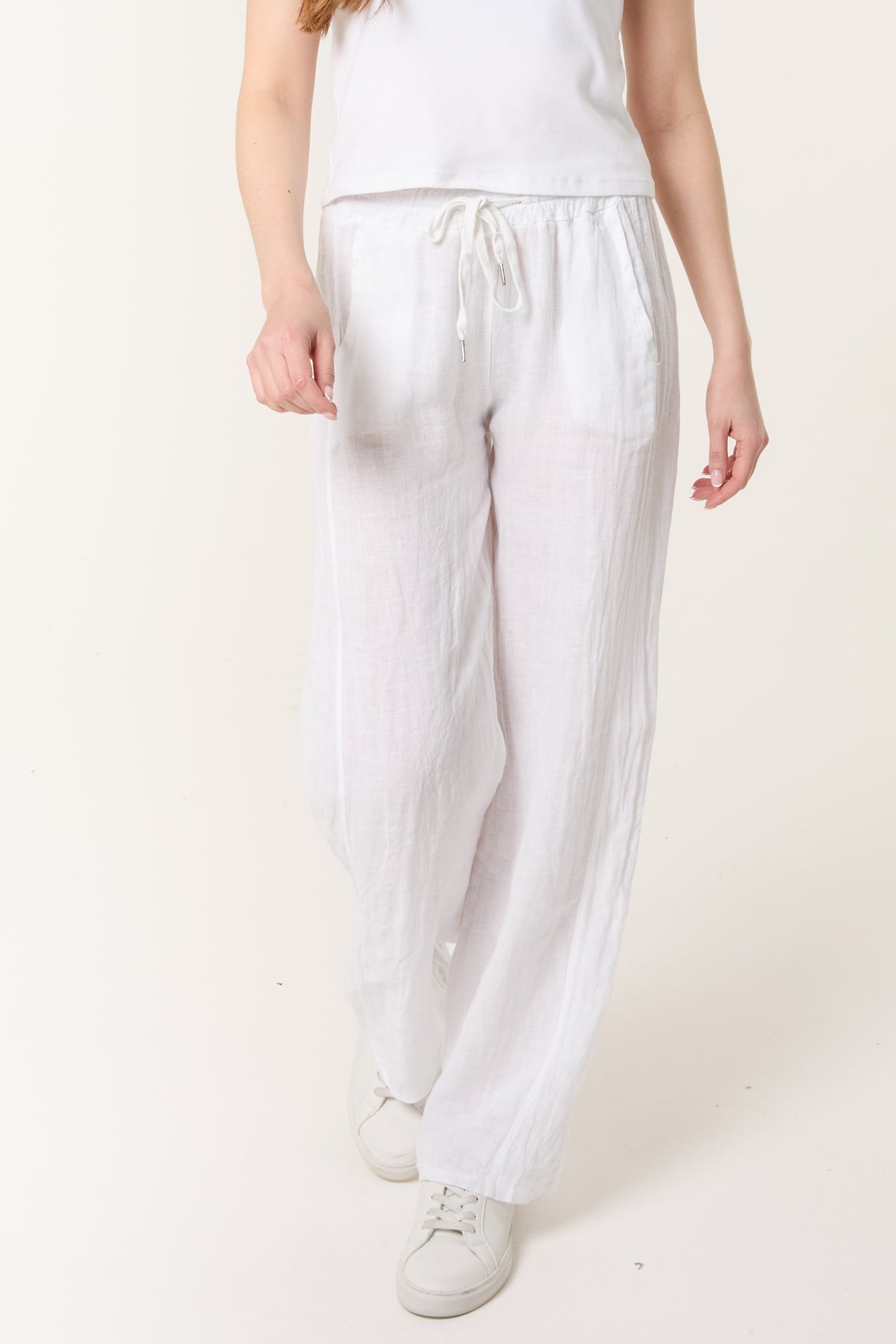Pure Linen Wide Leg Trousers