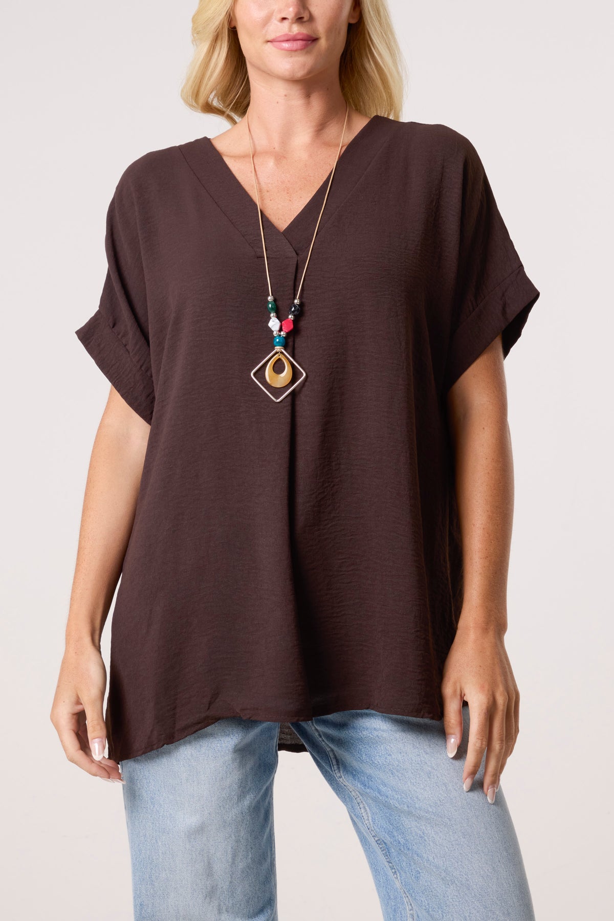 Floaty V-Neck Short Sleeve Top