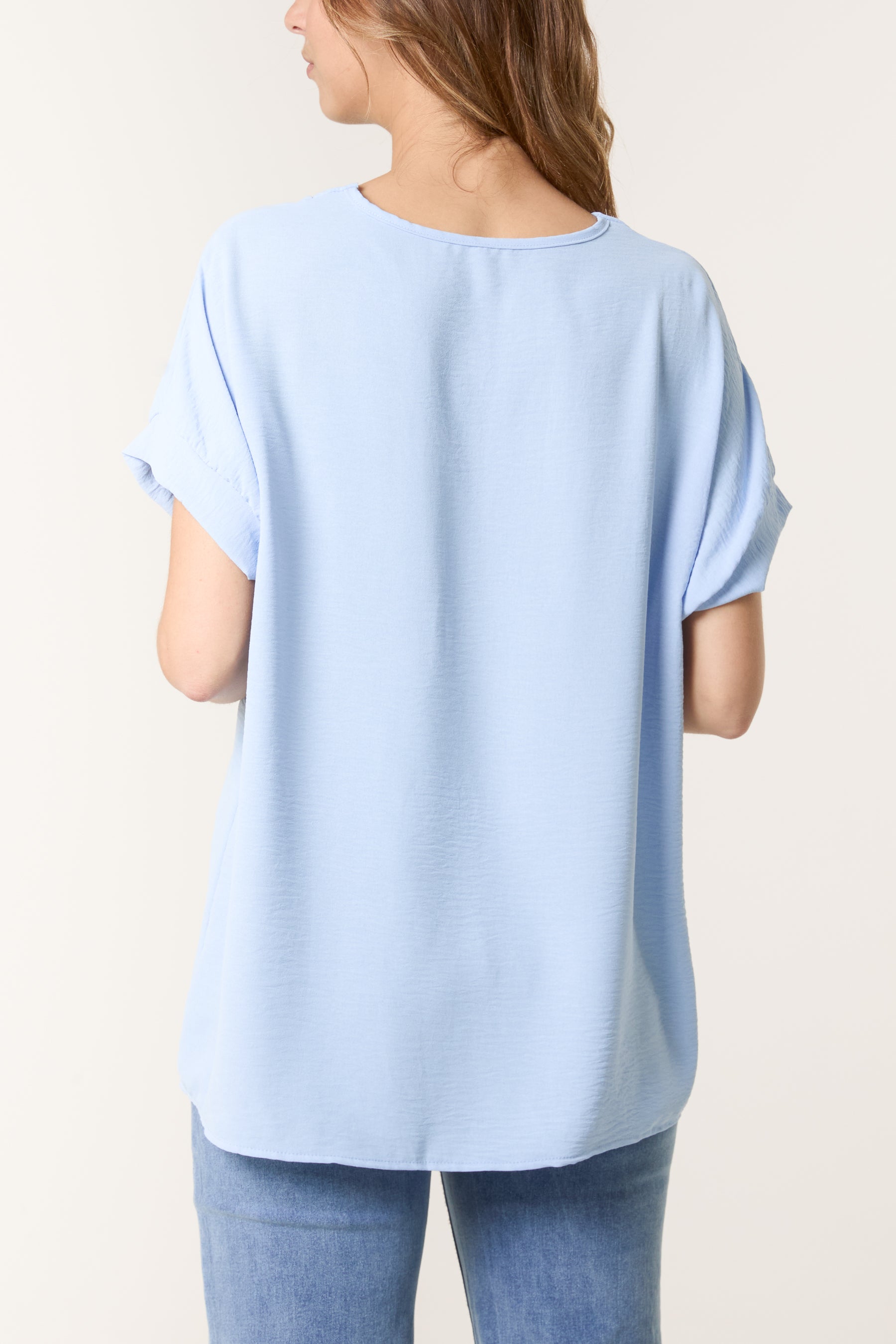 Floaty V-Neck Short Sleeve Top