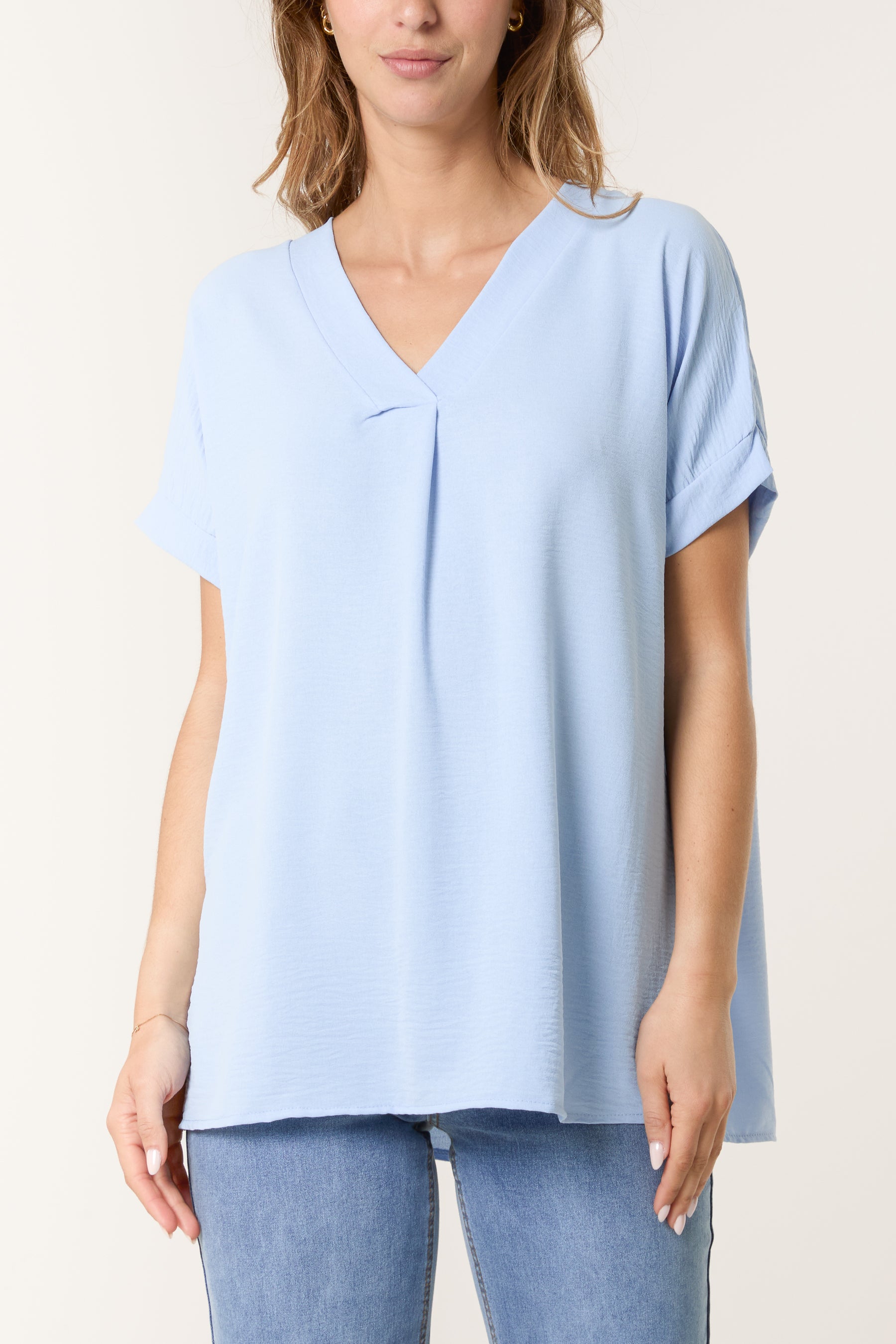 Floaty V-Neck Short Sleeve Top
