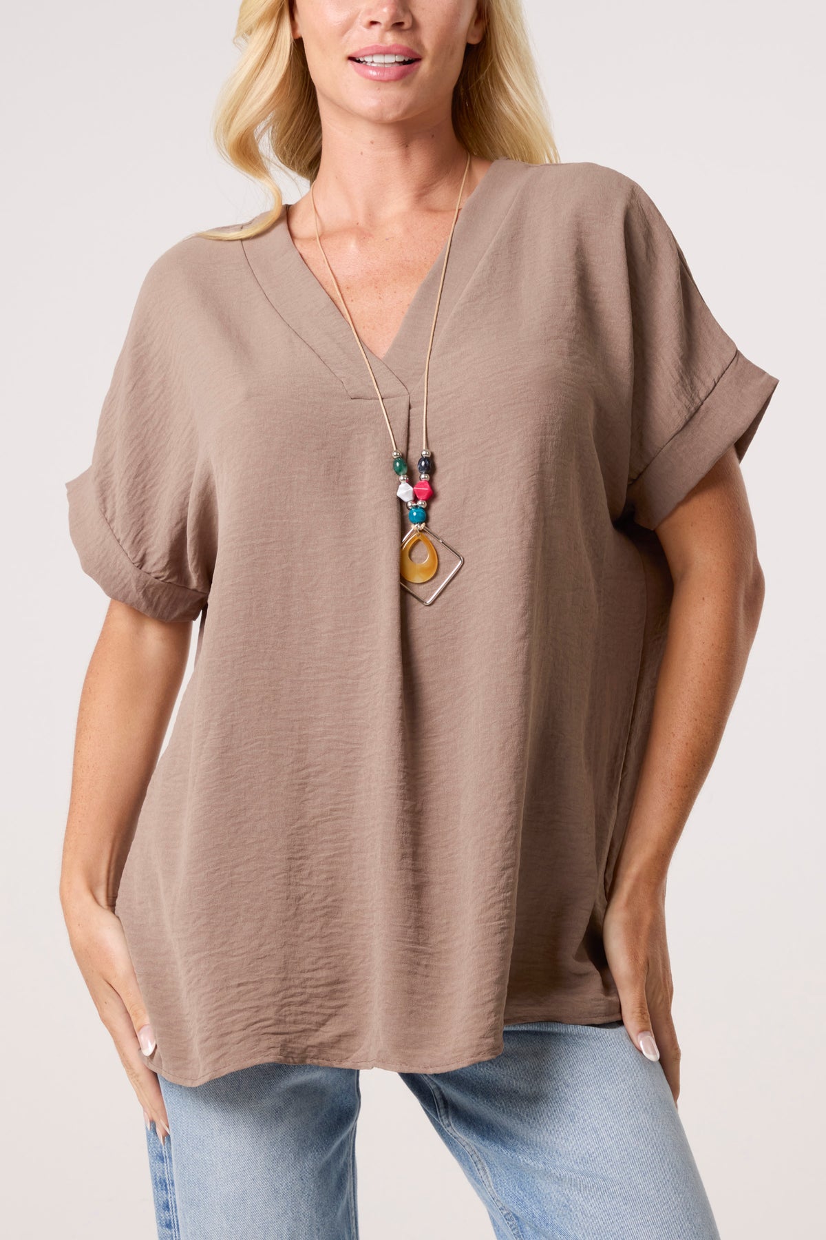 Floaty V-Neck Short Sleeve Top