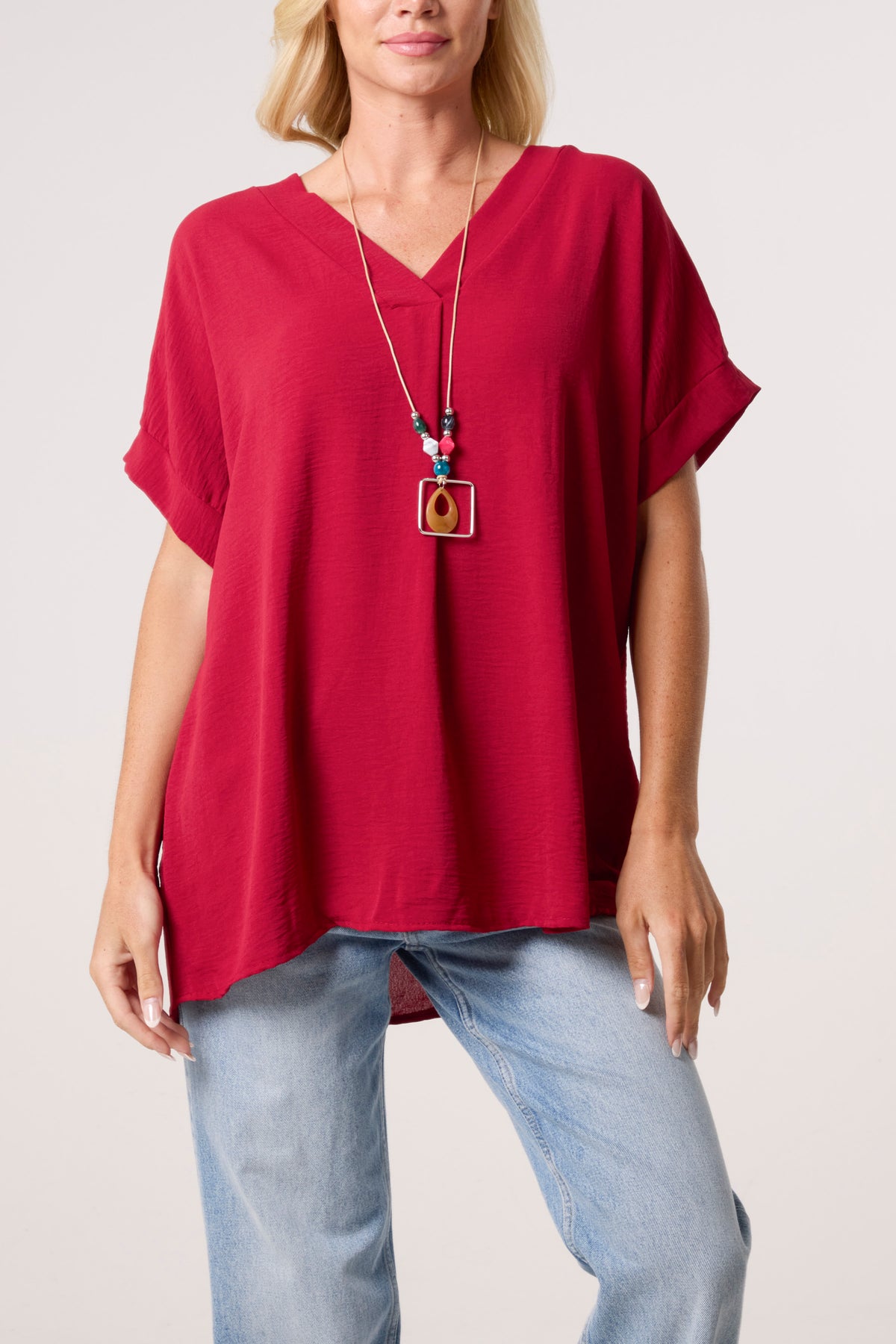 Floaty V-Neck Short Sleeve Top