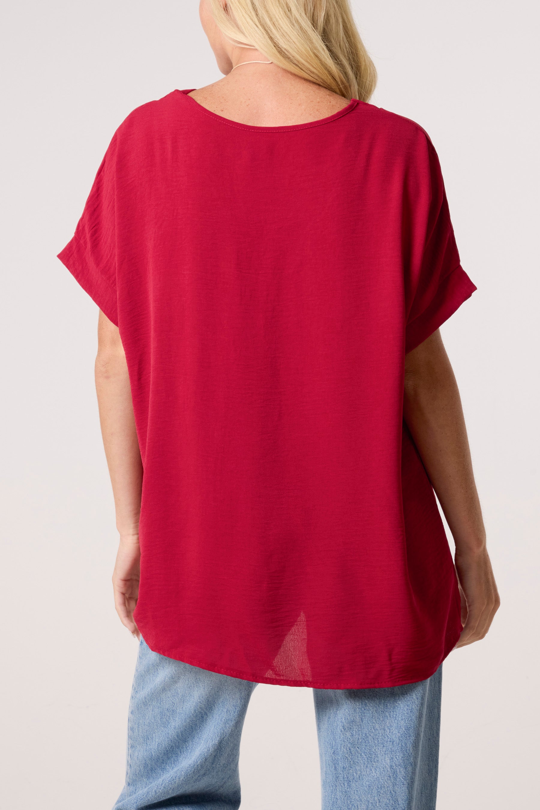 Floaty V-Neck Short Sleeve Top