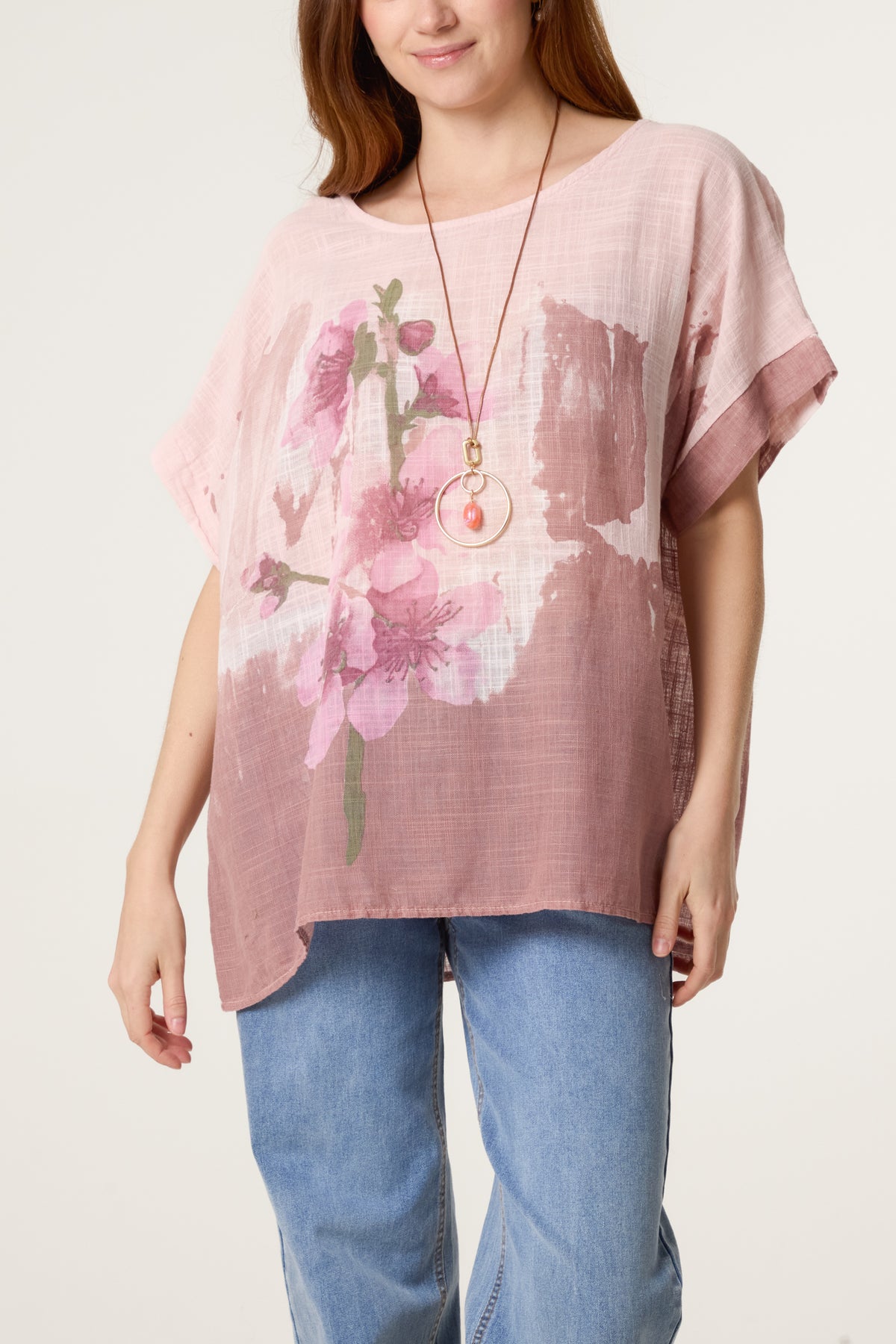 Necklace Flower Watercolour Cotton Top