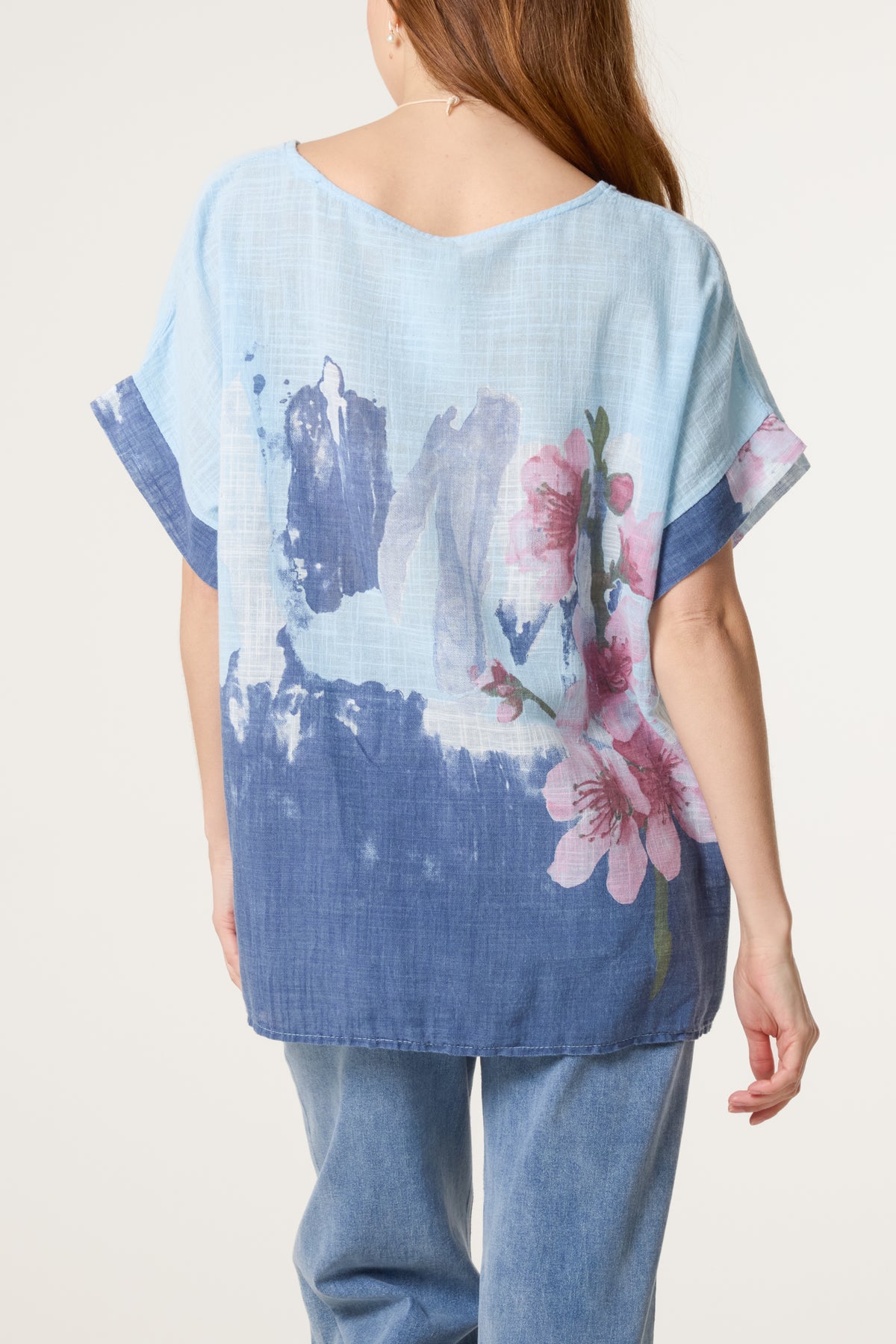Necklace Flower Watercolour Cotton Top
