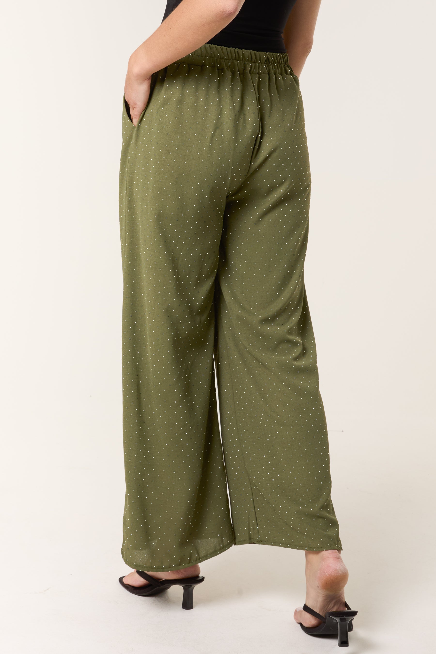 Diamante Wide Leg Trousers