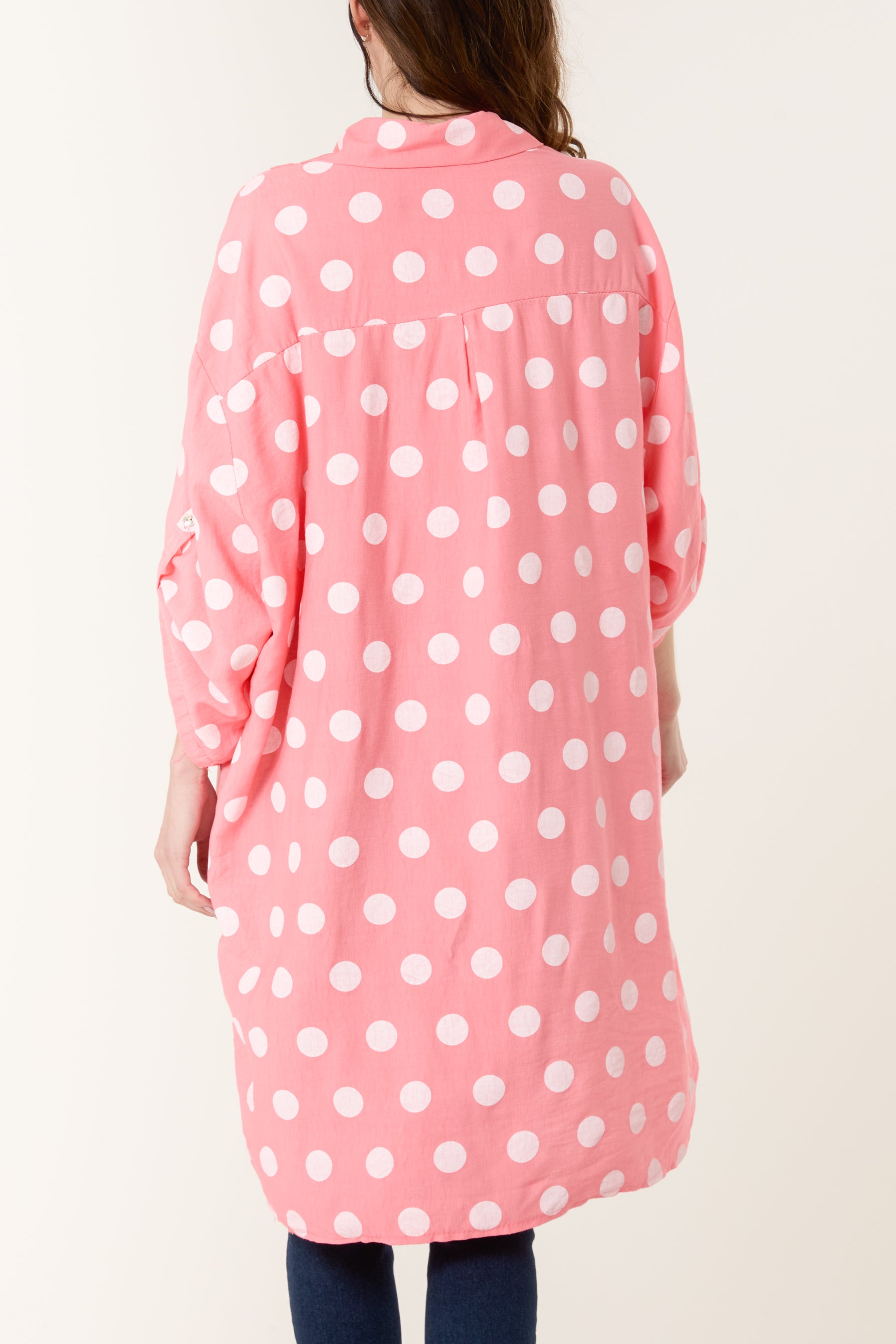 Polka Dot High Low Shirt