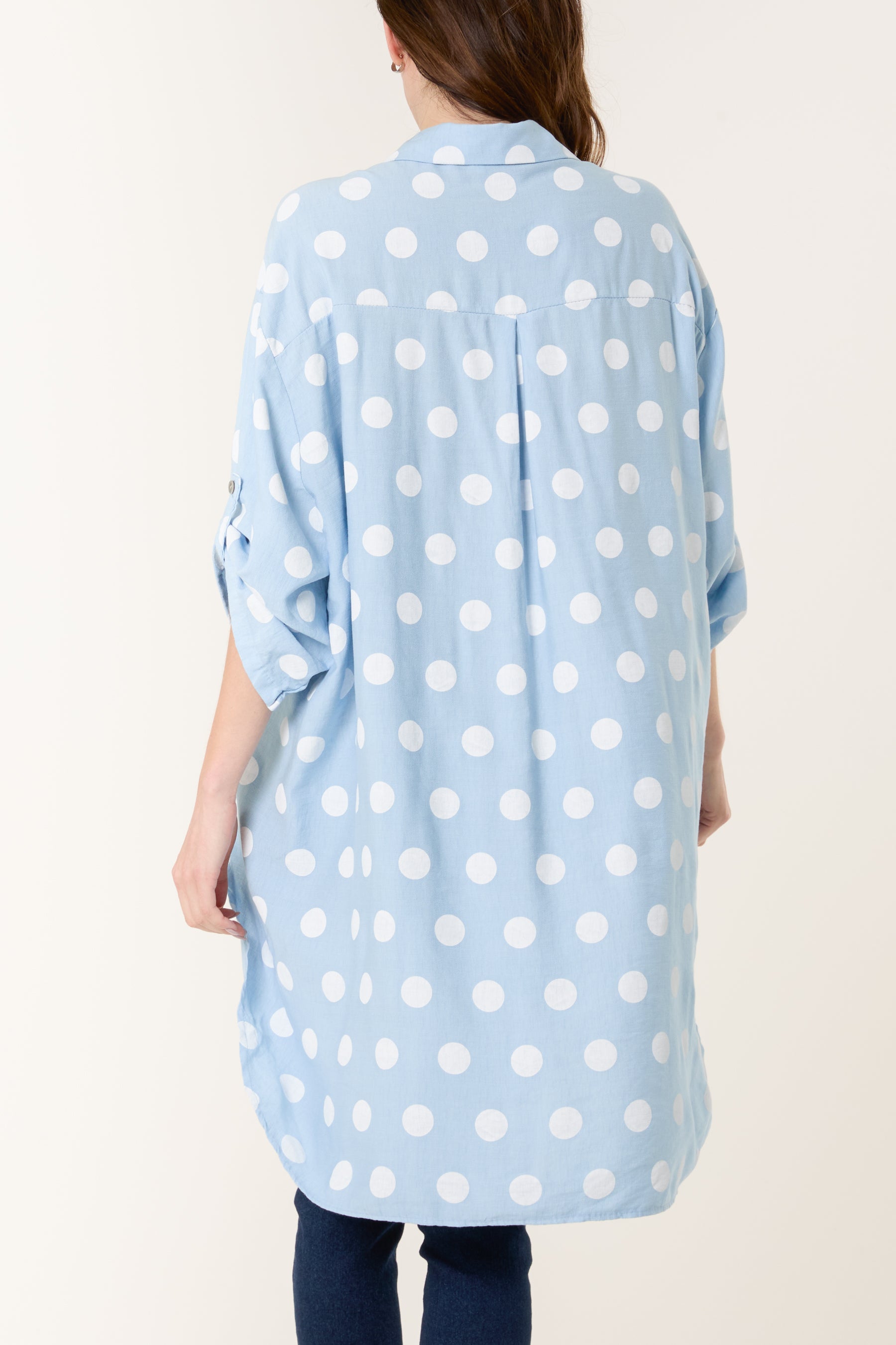 Polka Dot High Low Shirt