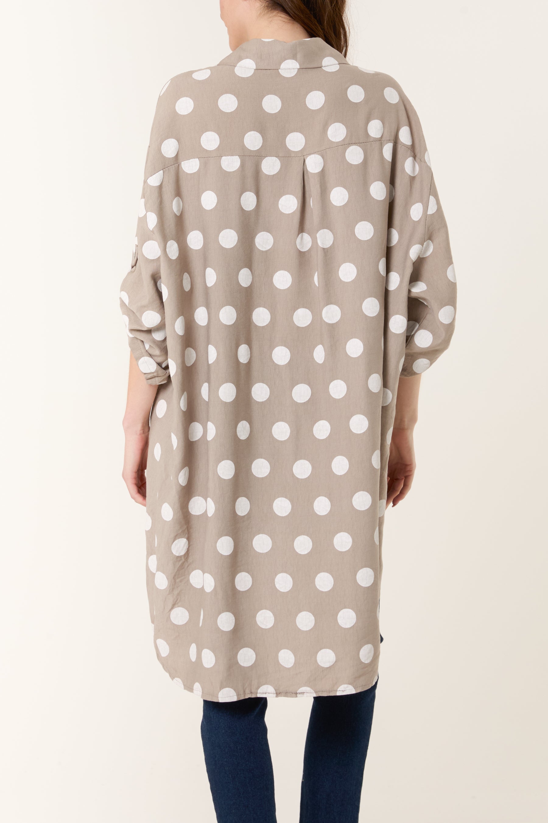 Polka Dot High Low Shirt
