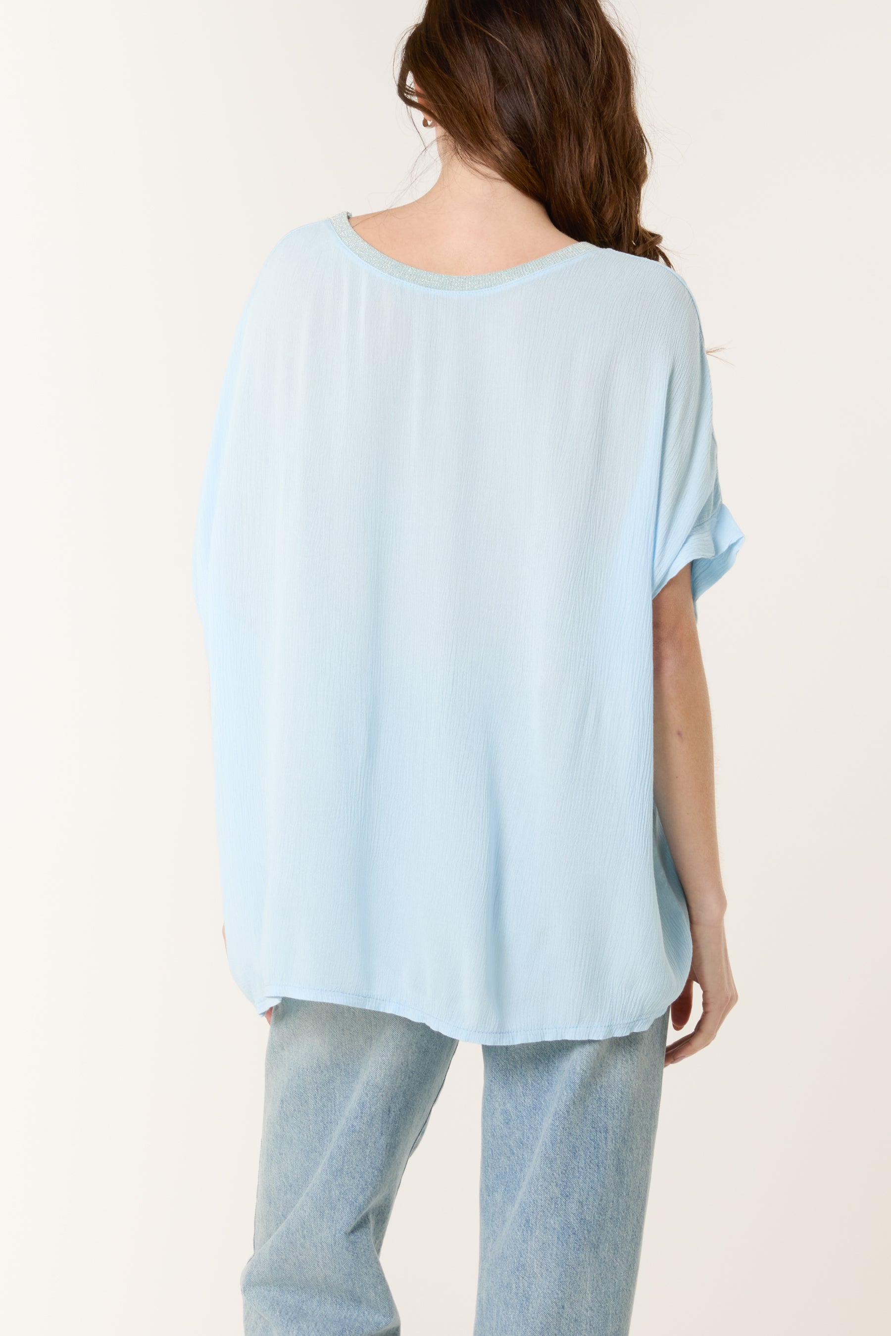 Fish Embroidery Short Sleeve Blouse