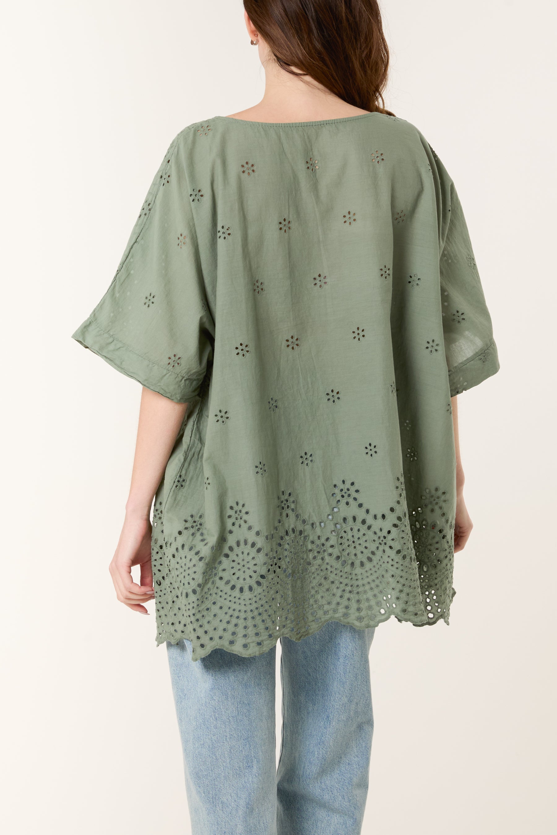 Broderie Anglaise Scallop Edge Blouse