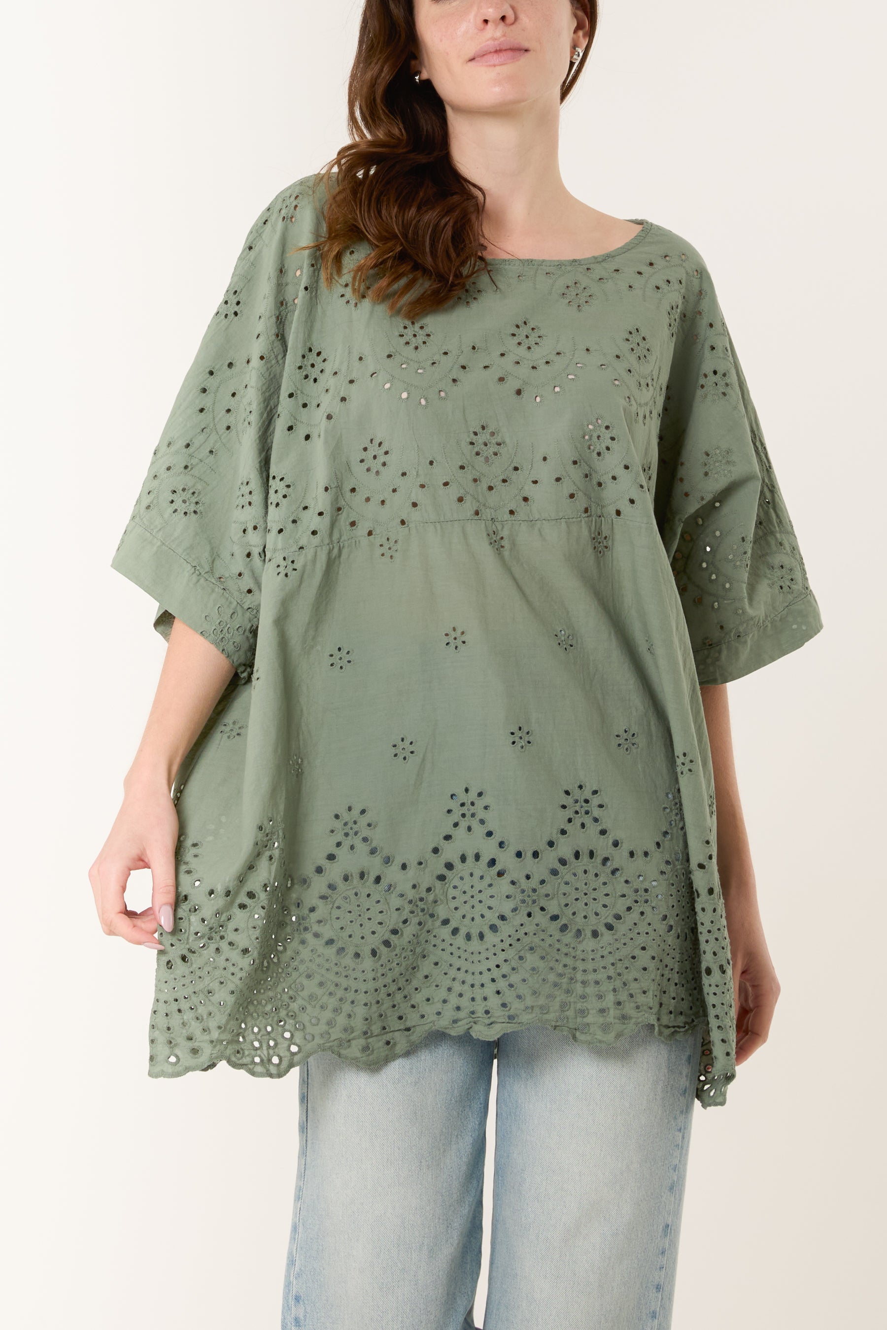 Broderie Anglaise Scallop Edge Blouse