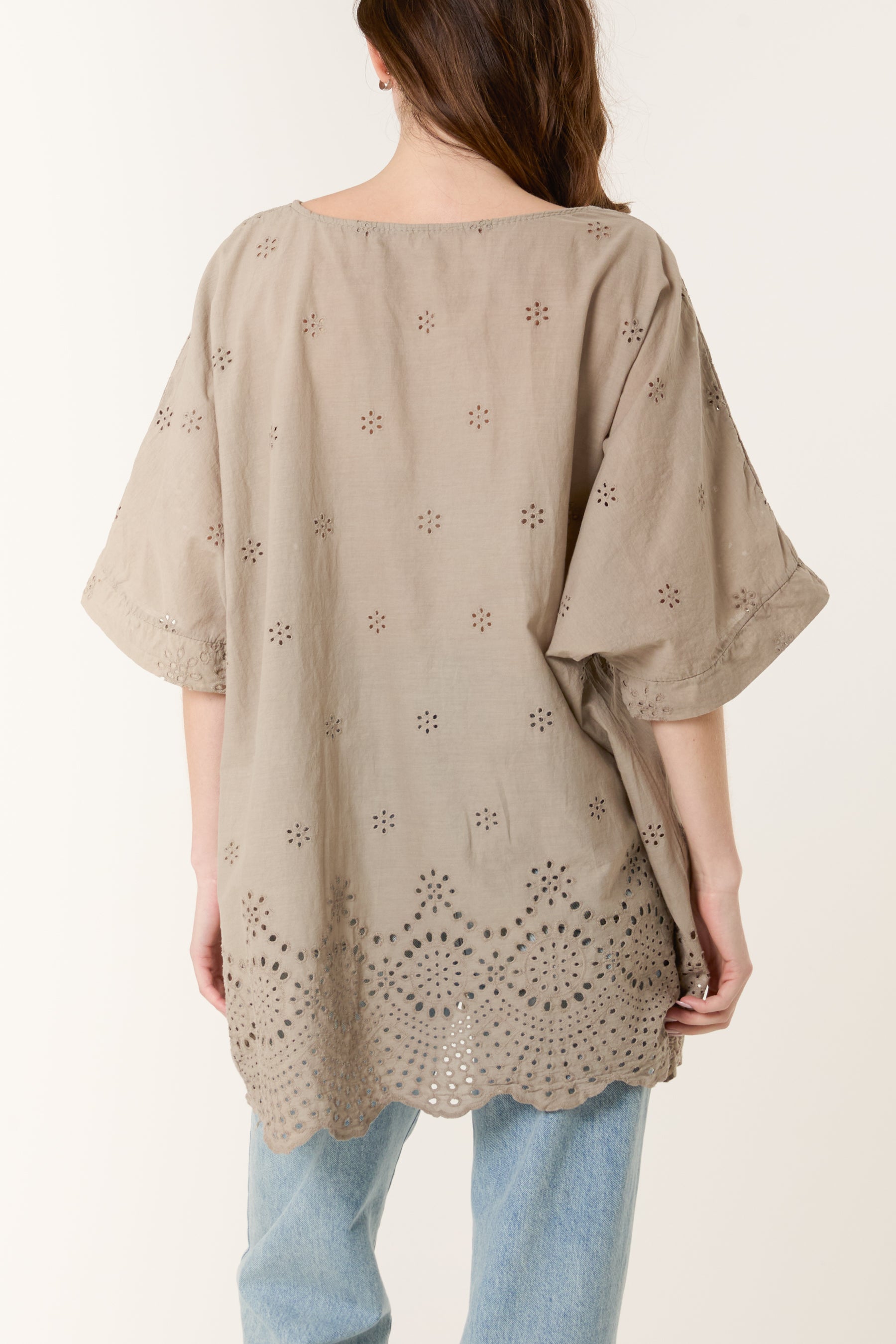 Broderie Anglaise Scallop Edge Blouse