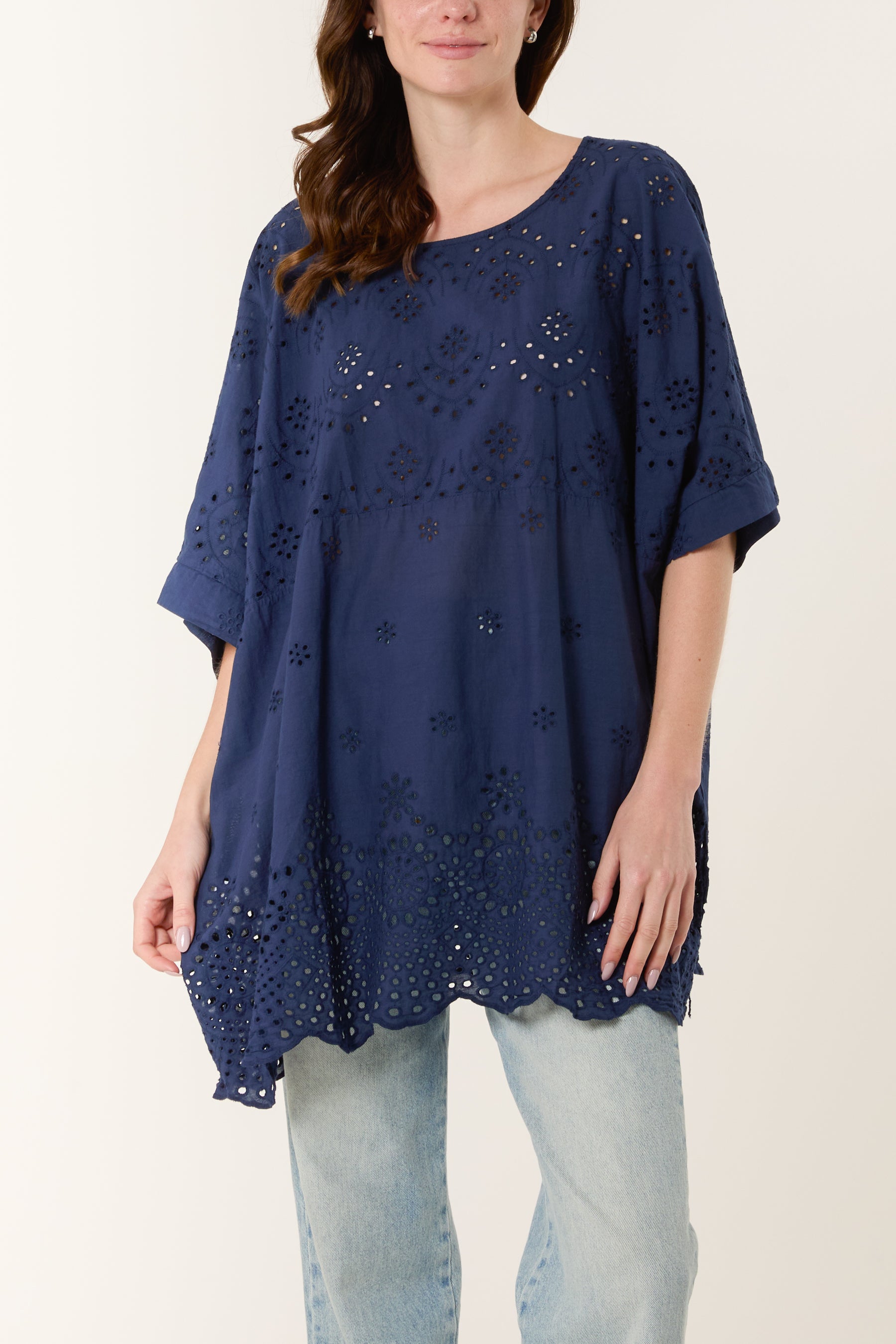 Broderie Anglaise Scallop Edge Blouse