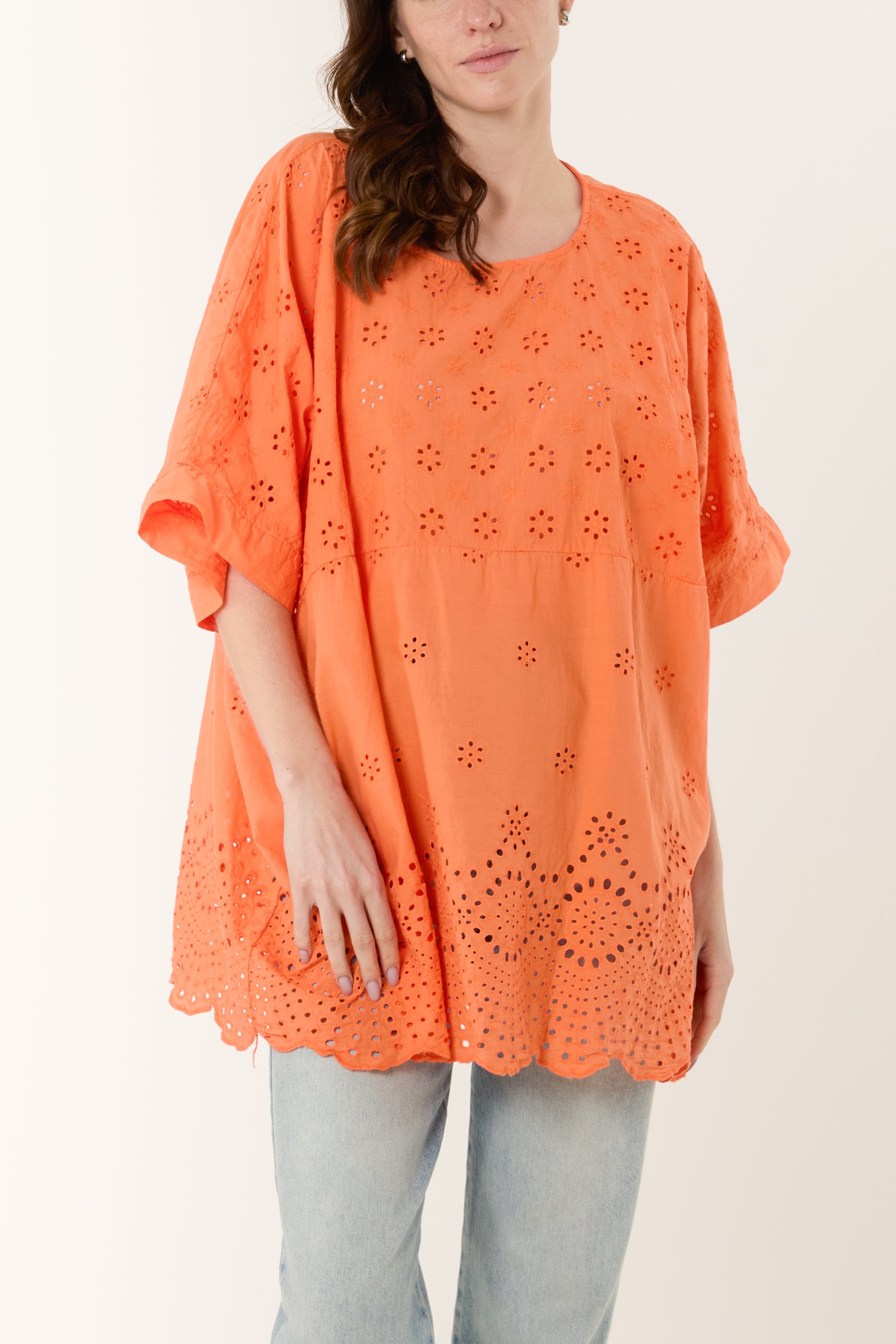 Broderie Anglaise Scallop Edge Blouse