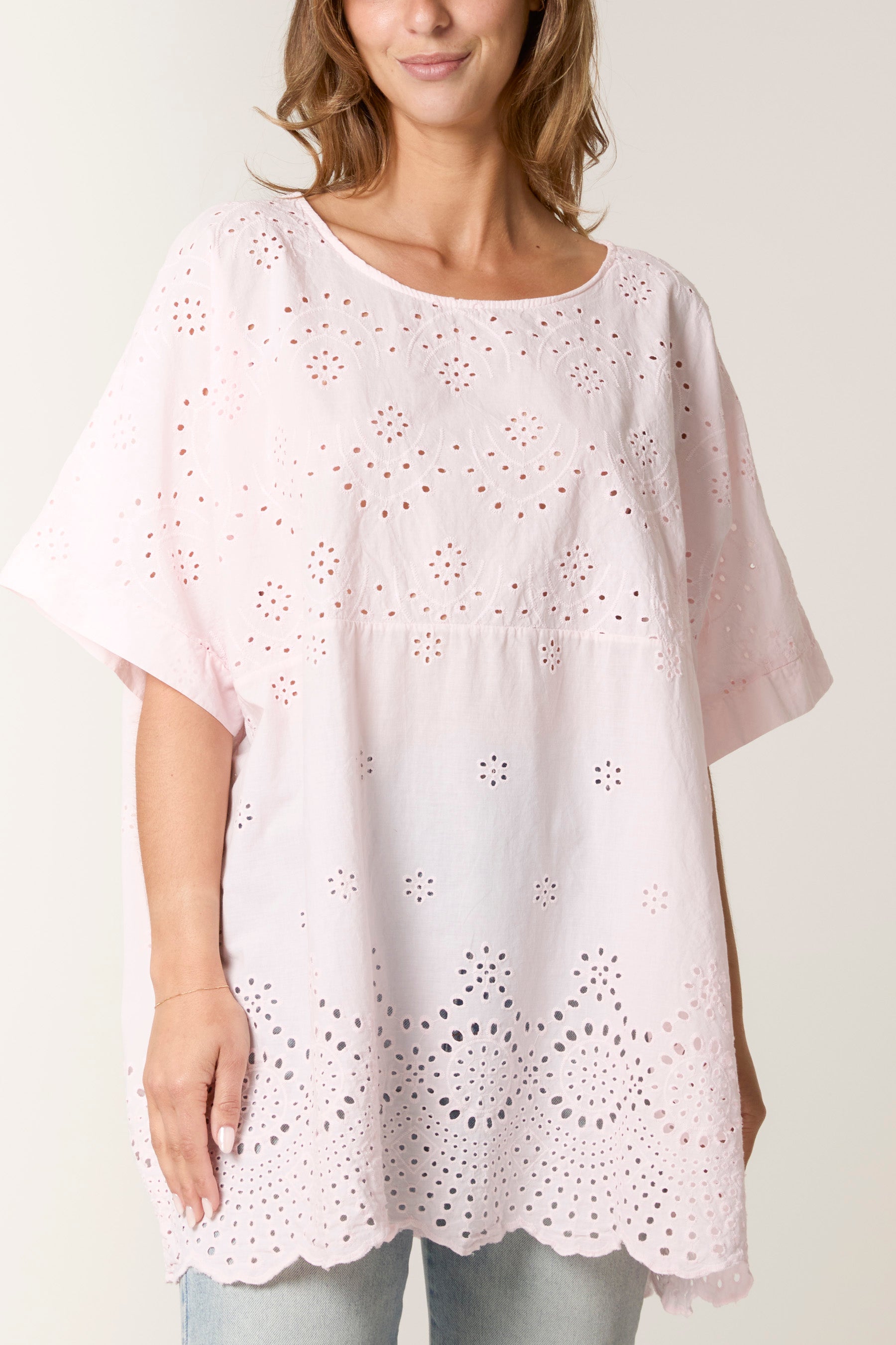 Broderie Anglaise Scallop Edge Blouse