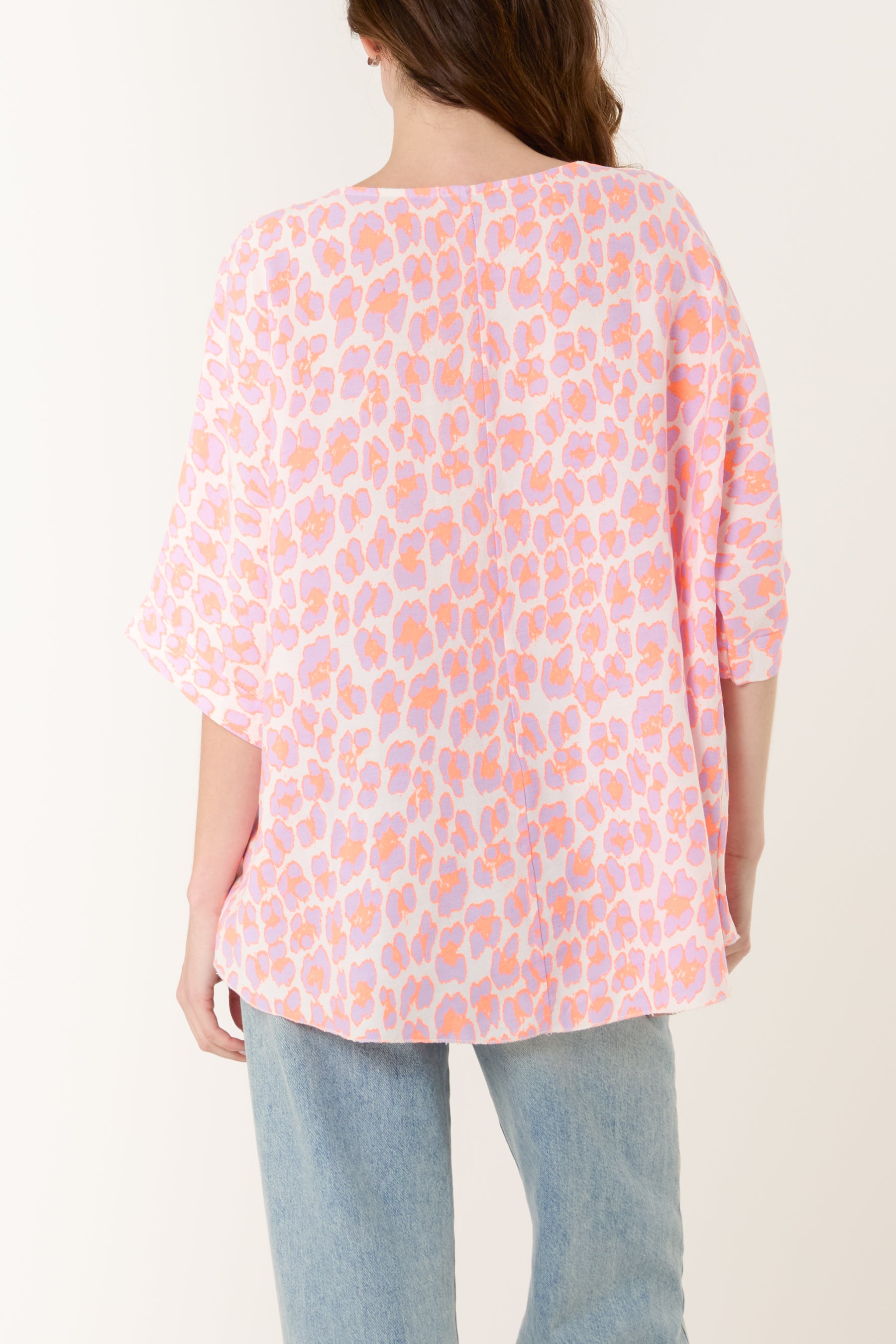 Leopard Print Short Sleeve Cotton Top