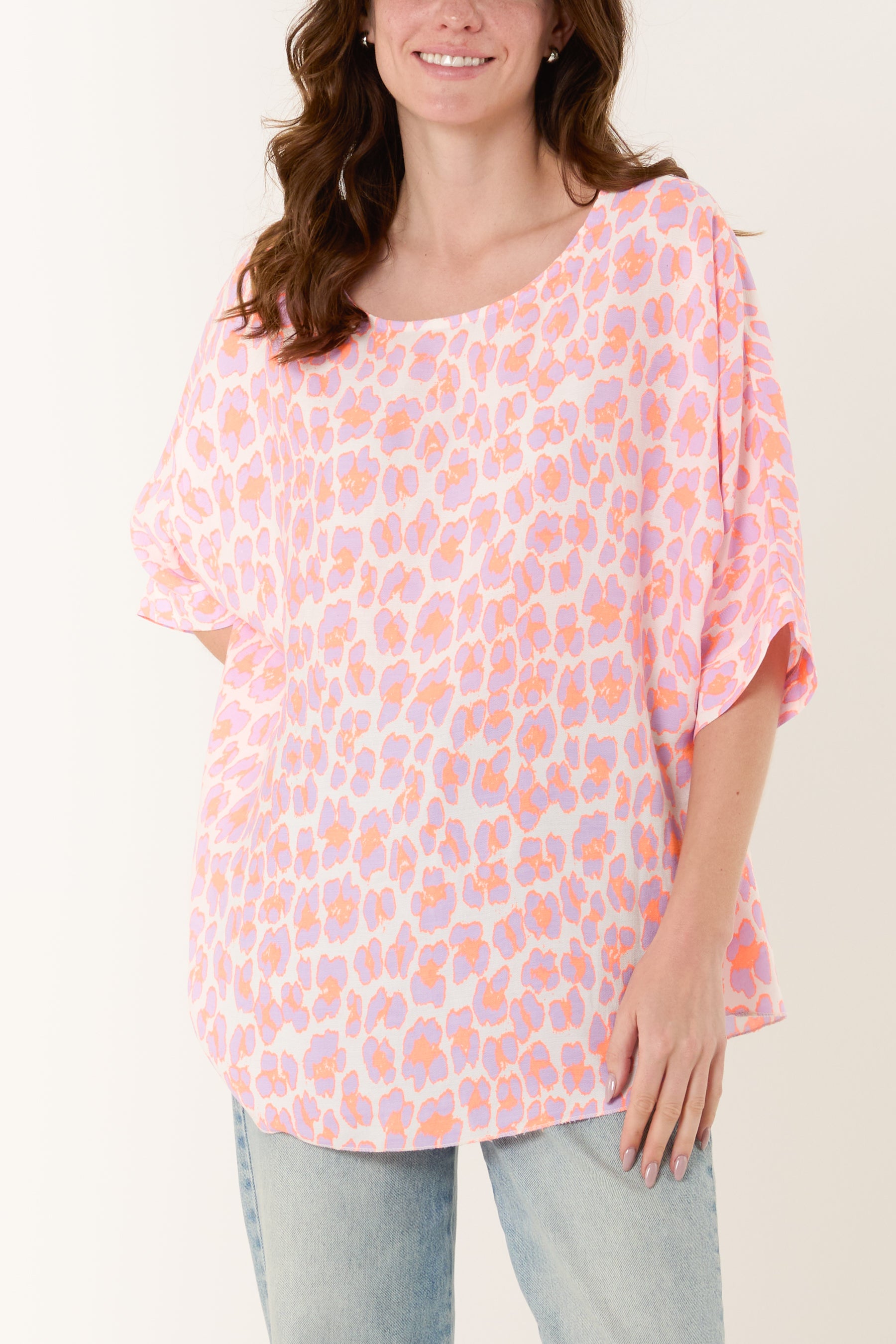 Leopard Print Short Sleeve Cotton Top