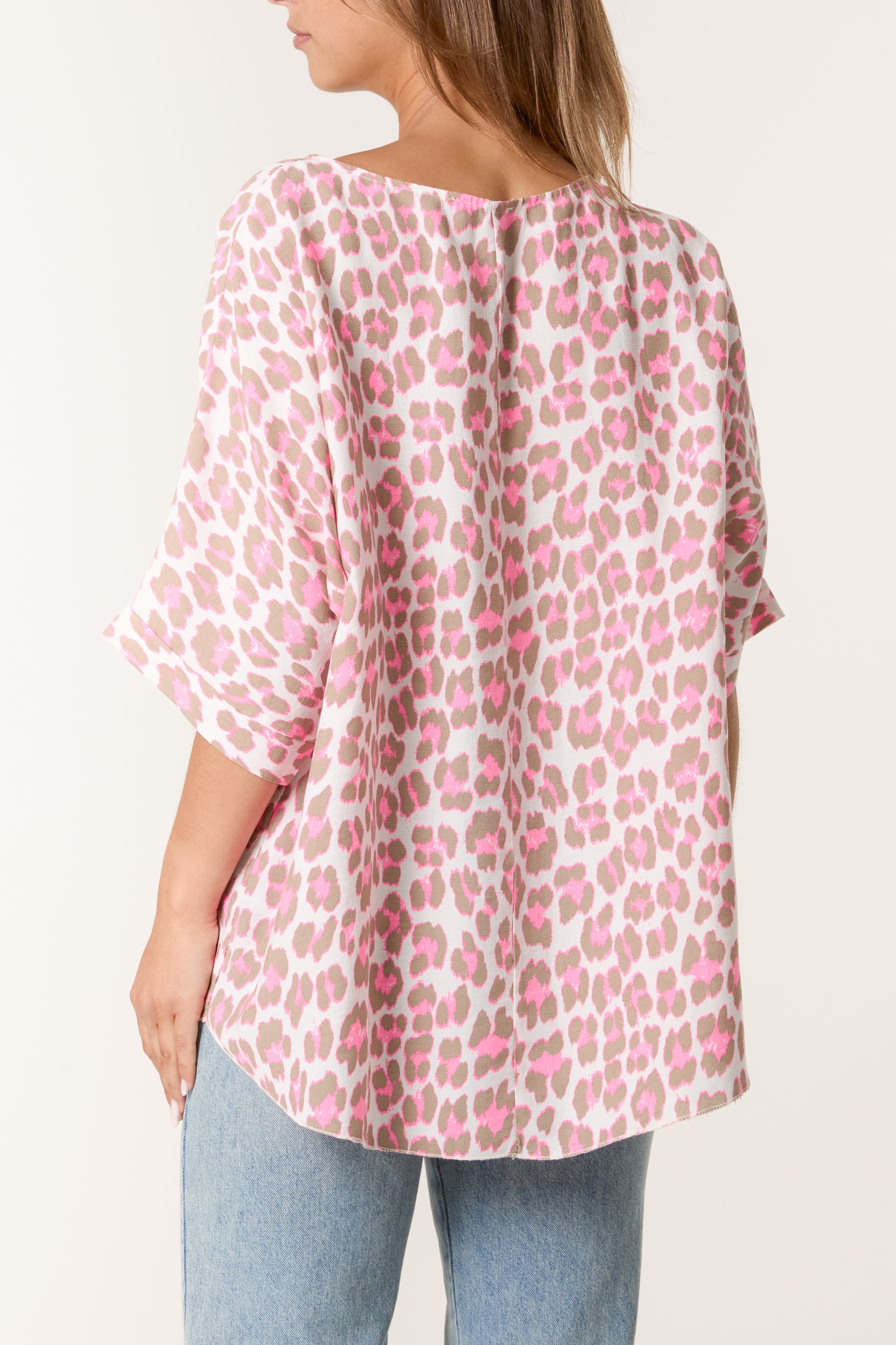 Leopard Print Short Sleeve Cotton Top