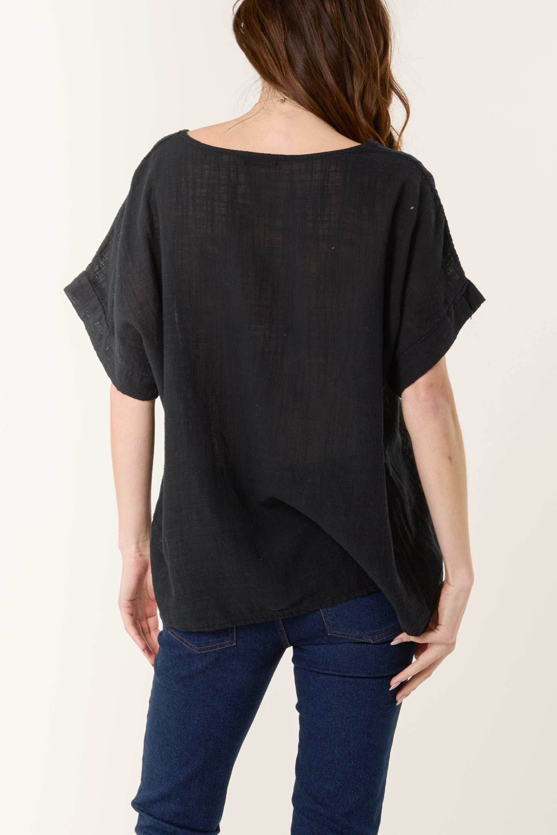 Necklace Short Sleeve Pure Cotton Top