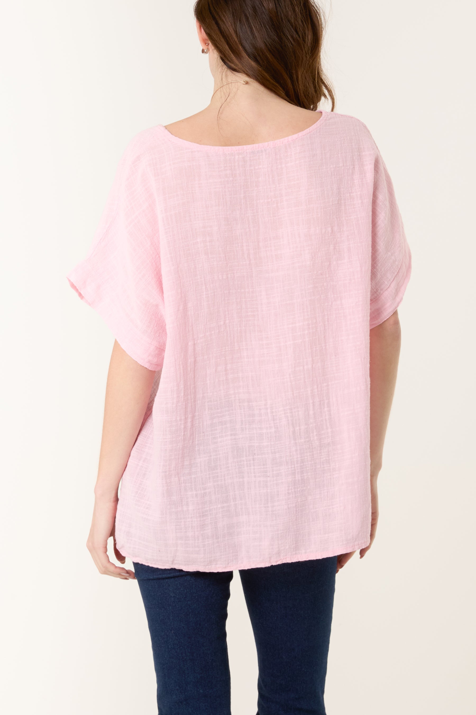 Necklace Short Sleeve Pure Cotton Top