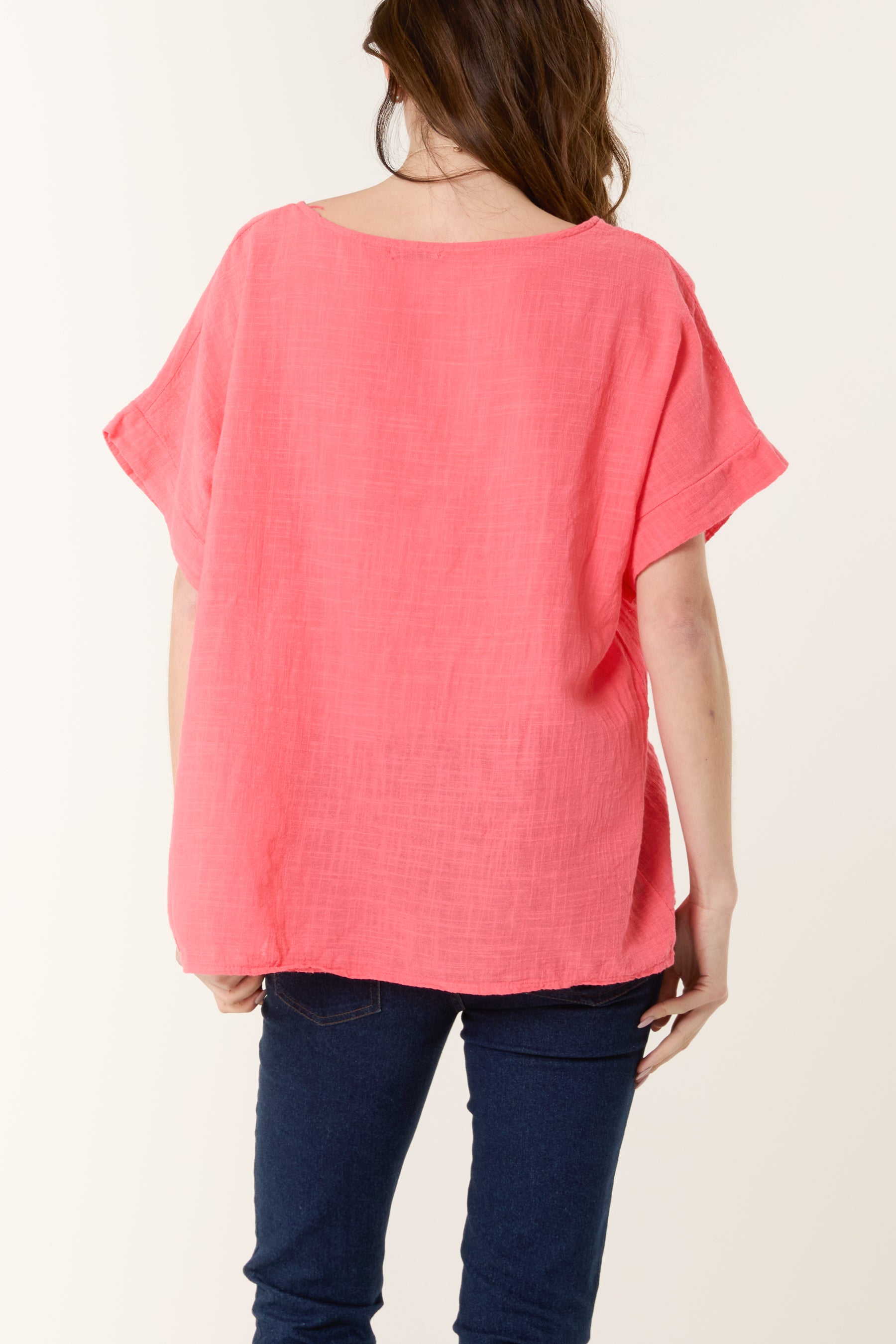 Necklace Short Sleeve Pure Cotton Top