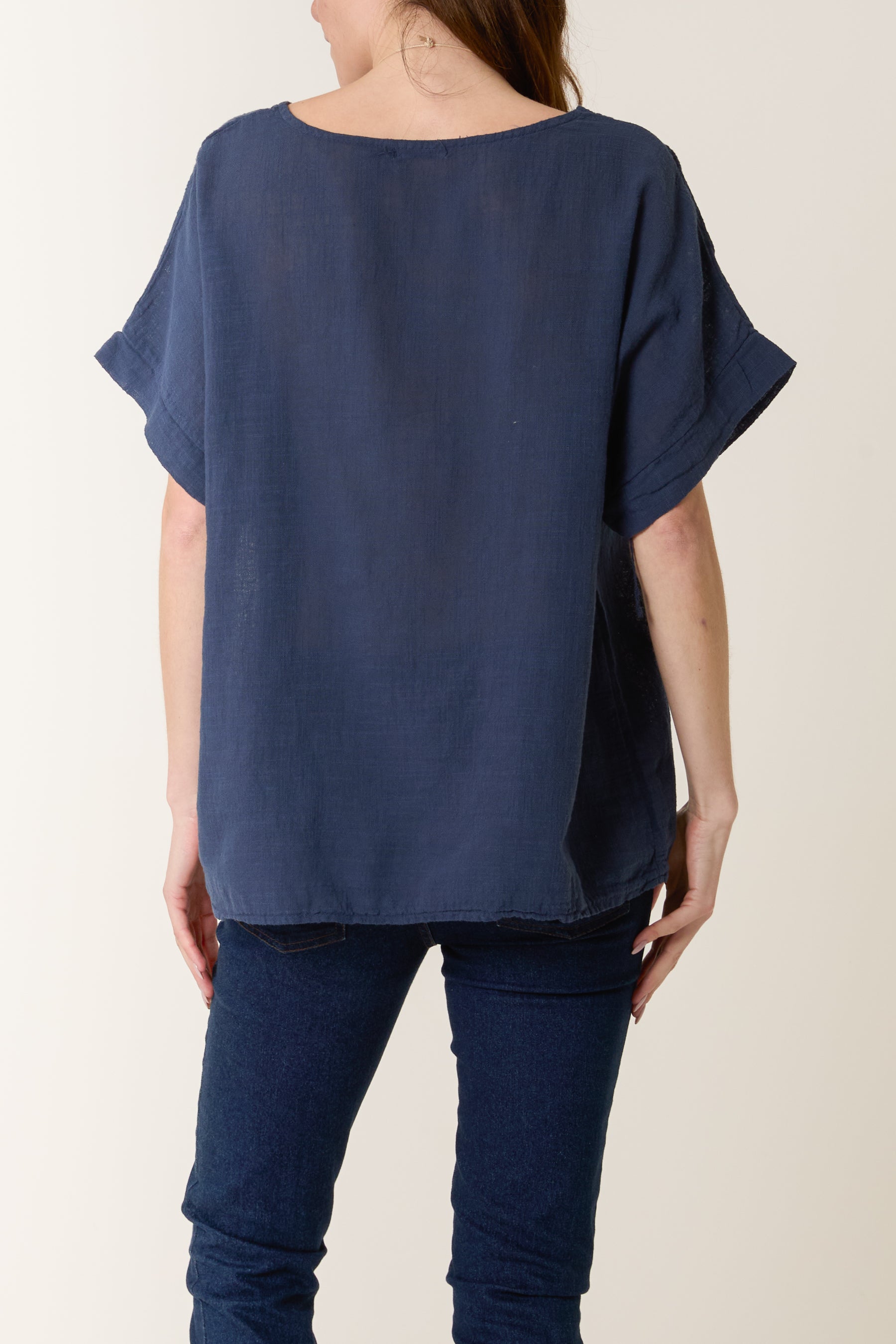 Necklace Short Sleeve Pure Cotton Top
