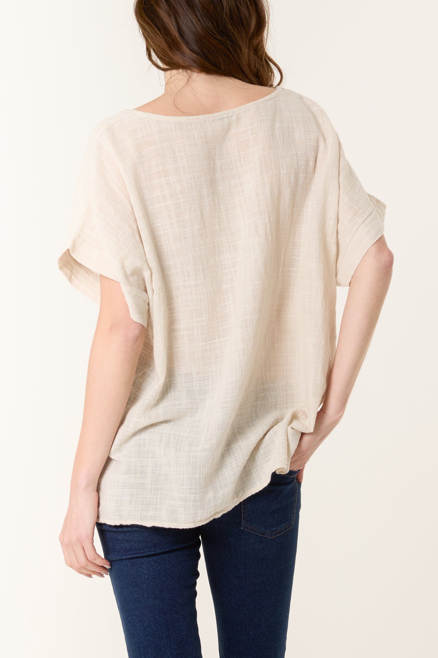 Necklace Short Sleeve Pure Cotton Top