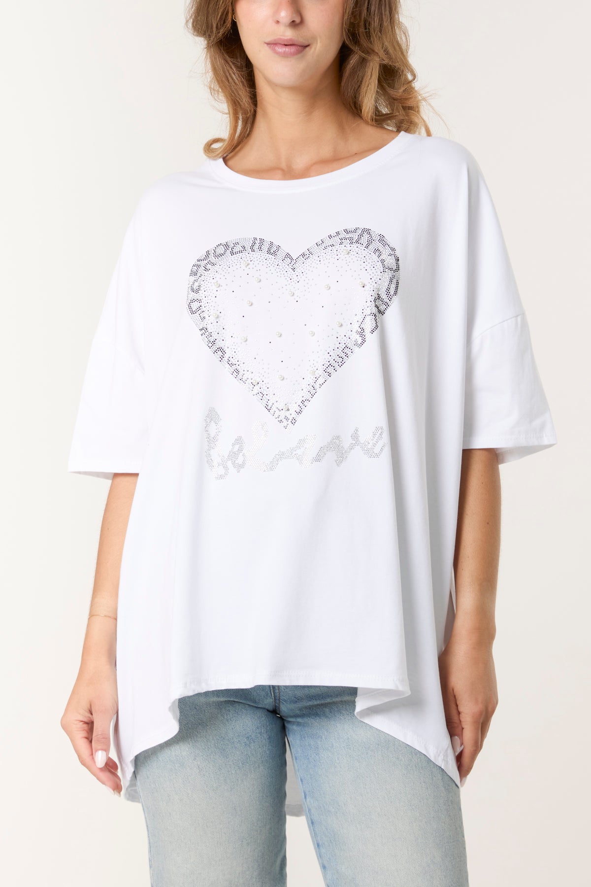 Diamante Pearl Heart T-Shirt