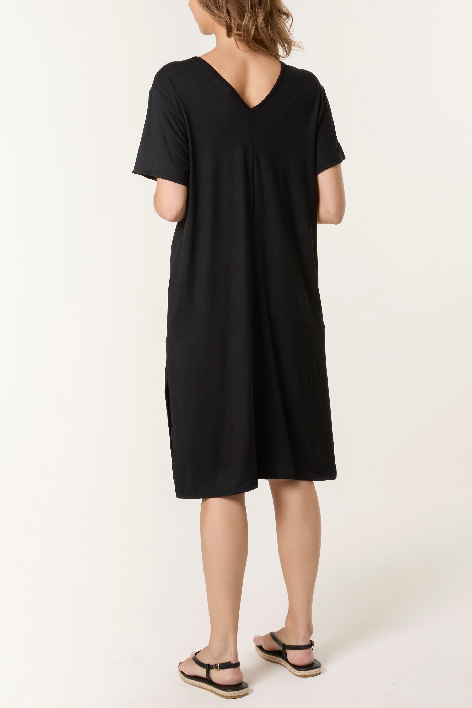 Double V-Neck Stretchy Dress