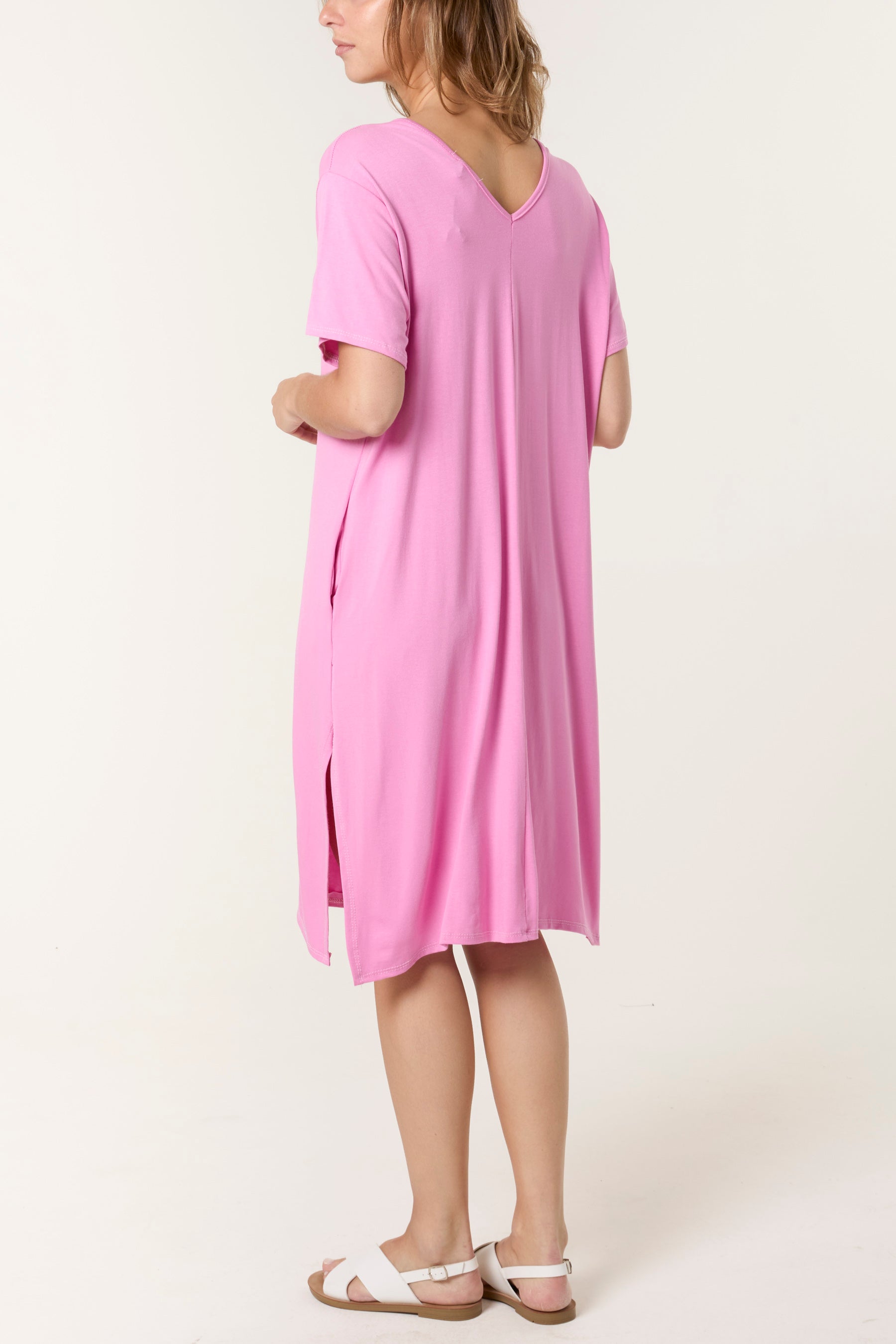 Double V-Neck Stretchy Dress