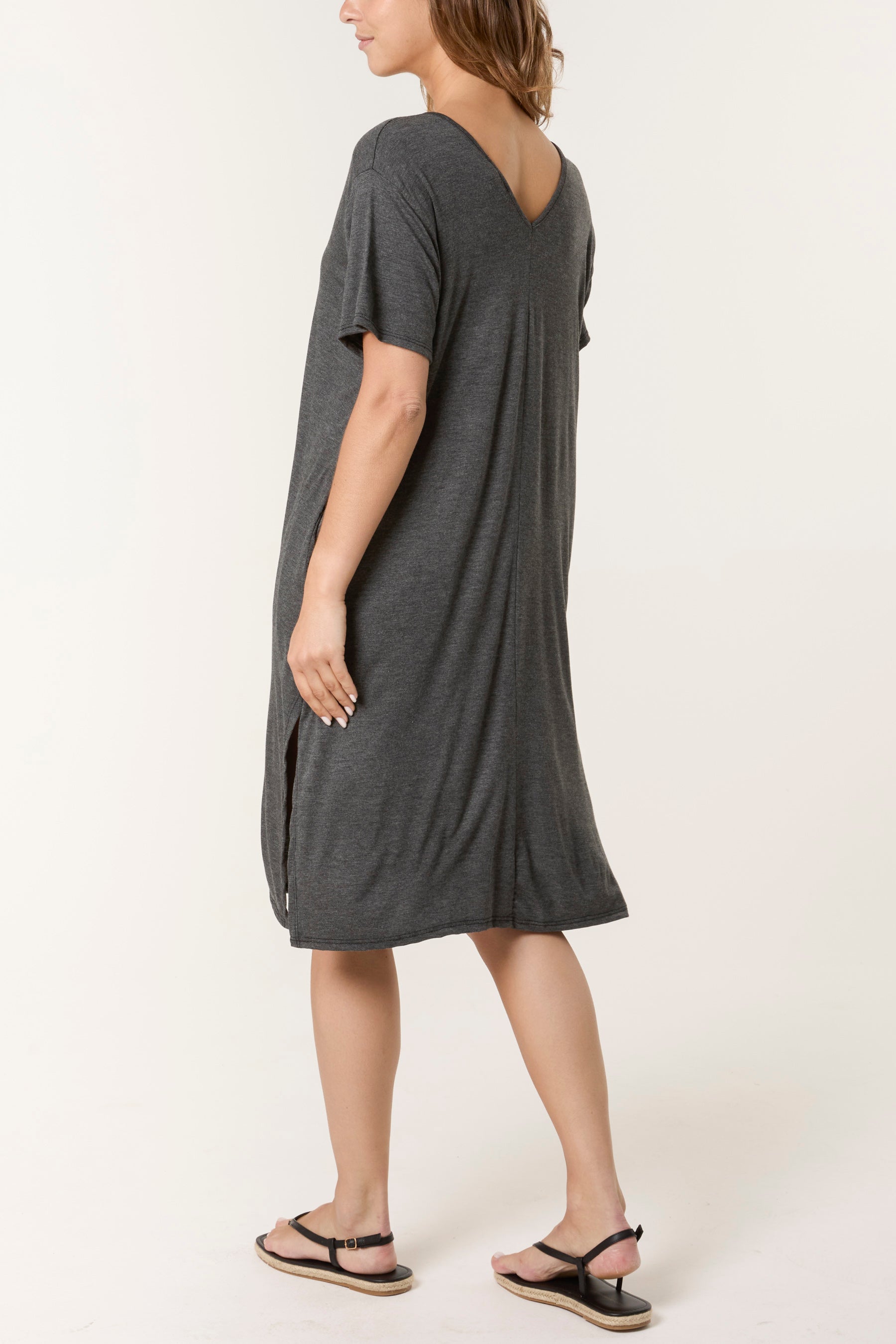 Double V-Neck Stretchy Dress