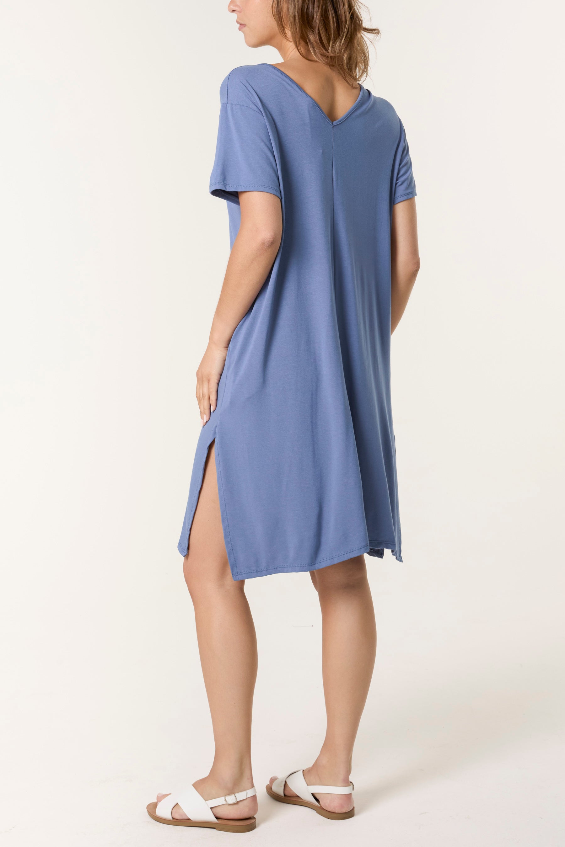 Double V-Neck Stretchy Dress