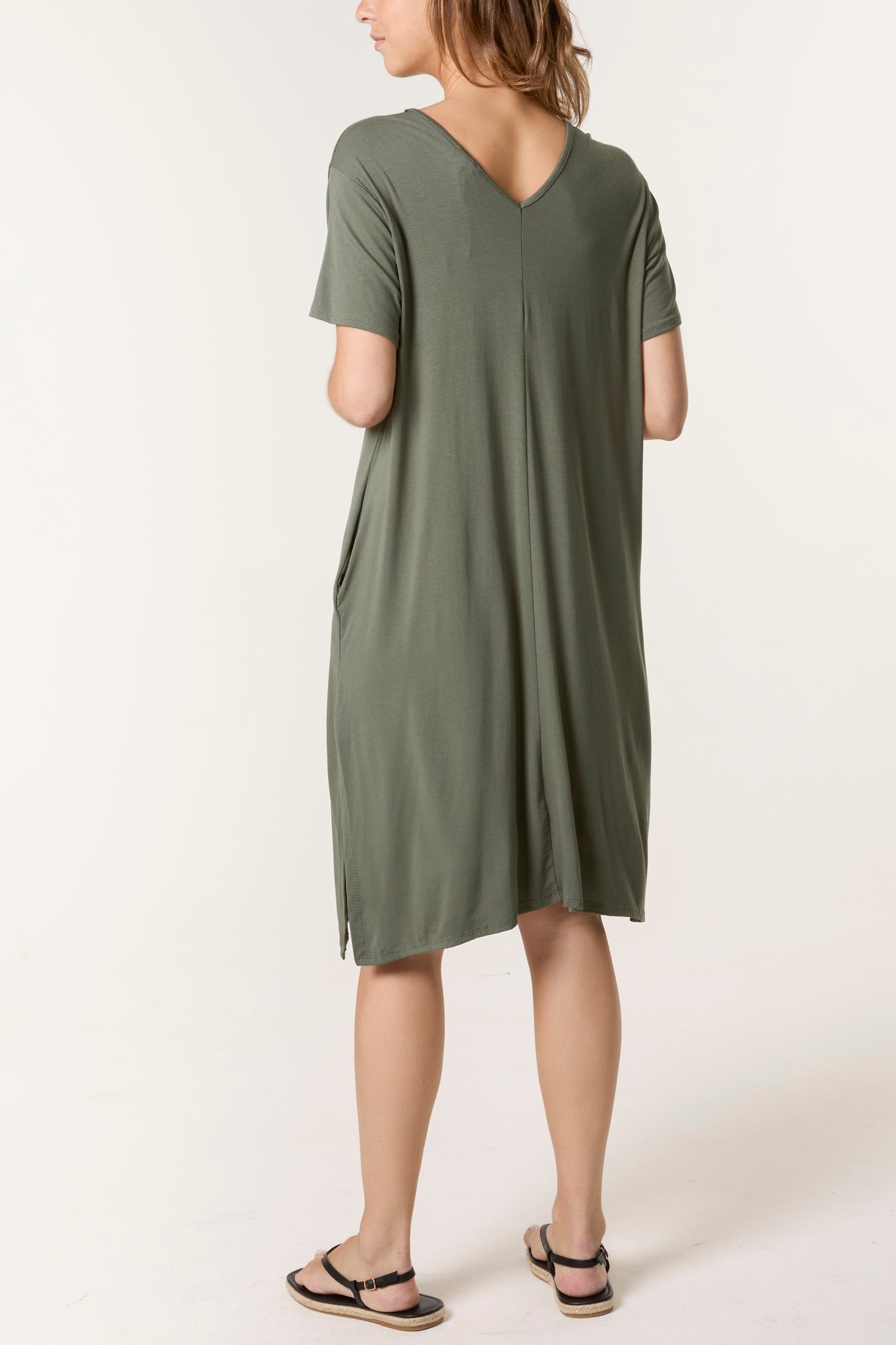 Double V-Neck Stretchy Dress