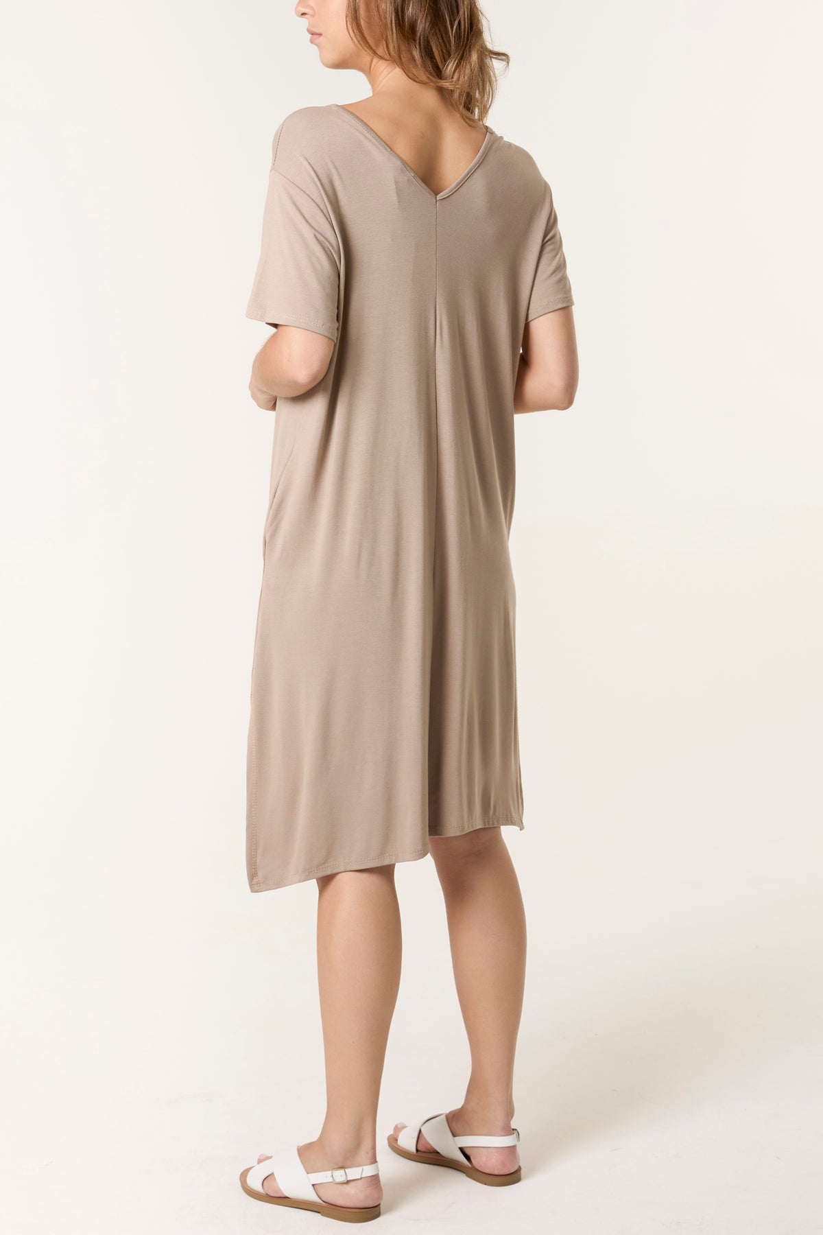 Double V-Neck Stretchy Dress