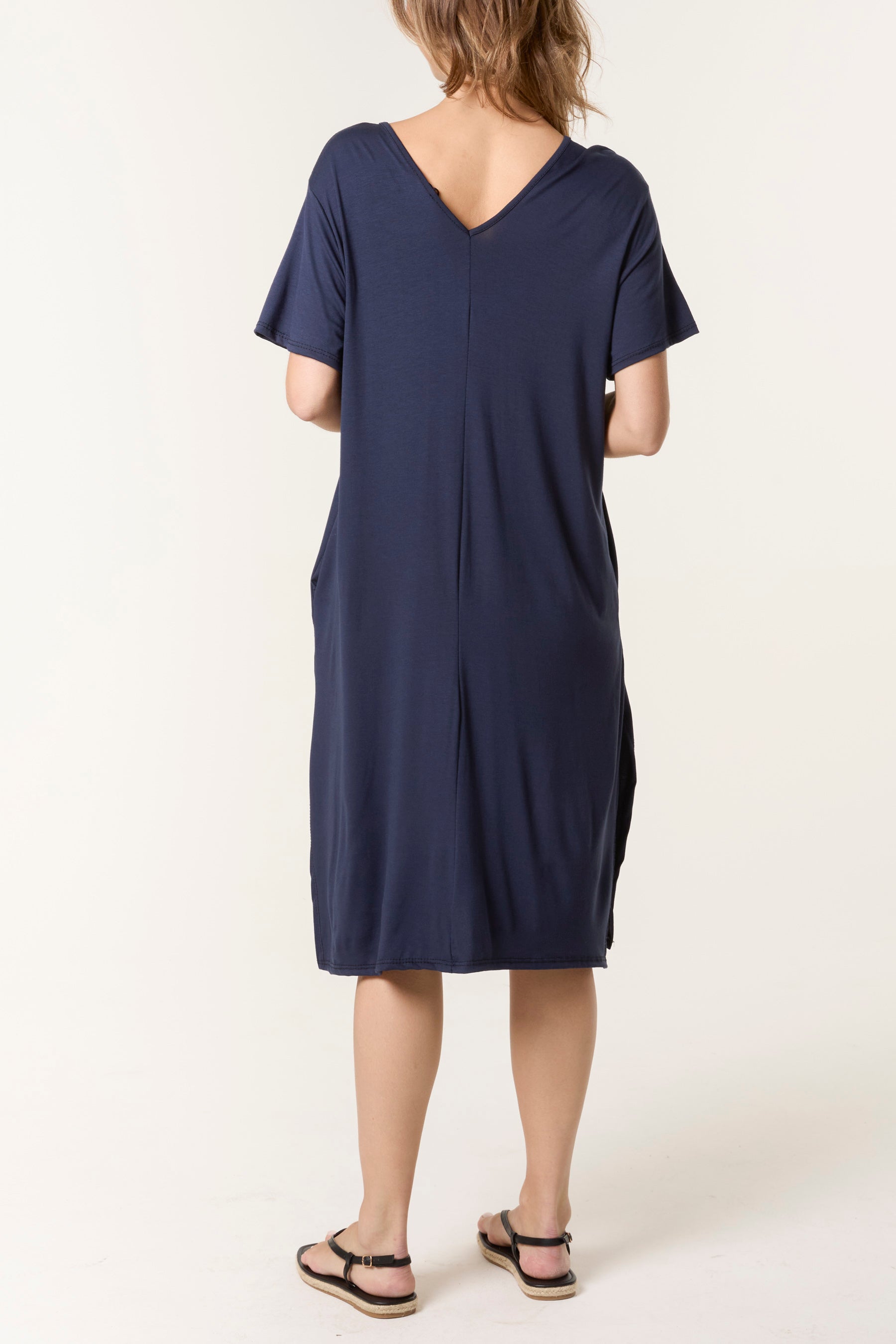 Double V-Neck Stretchy Dress