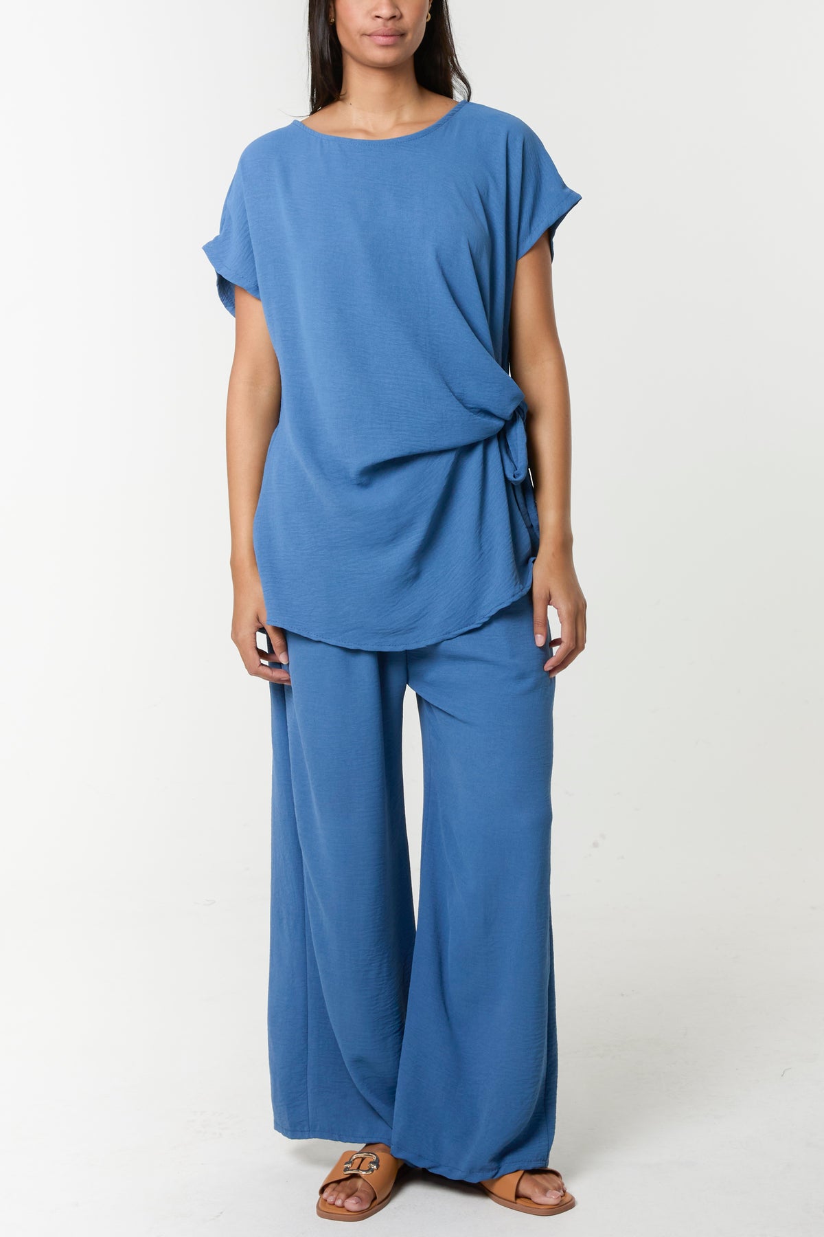 Tie Front Top & Wide Leg Trouser Co-ord