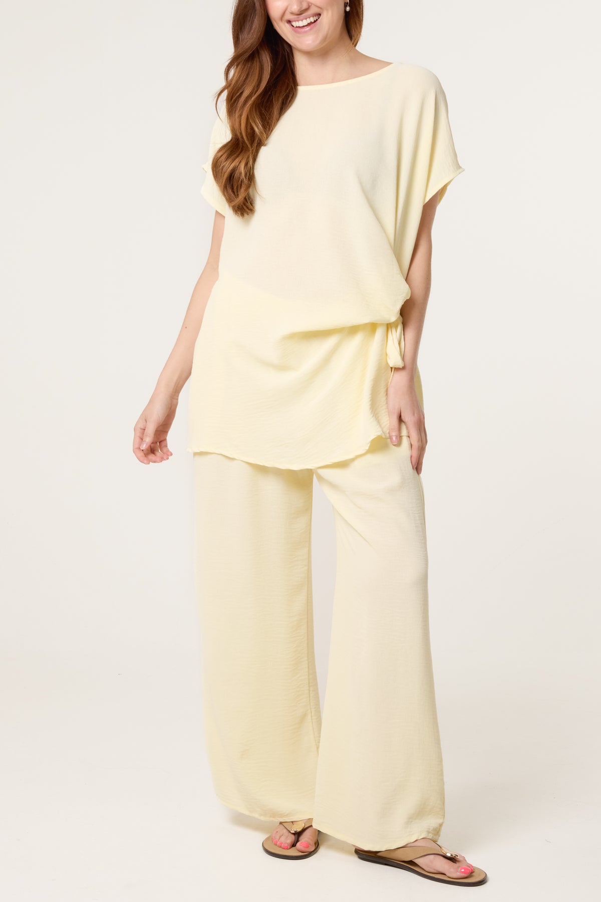 Tie Front Top & Wide Leg Trouser Co-ord