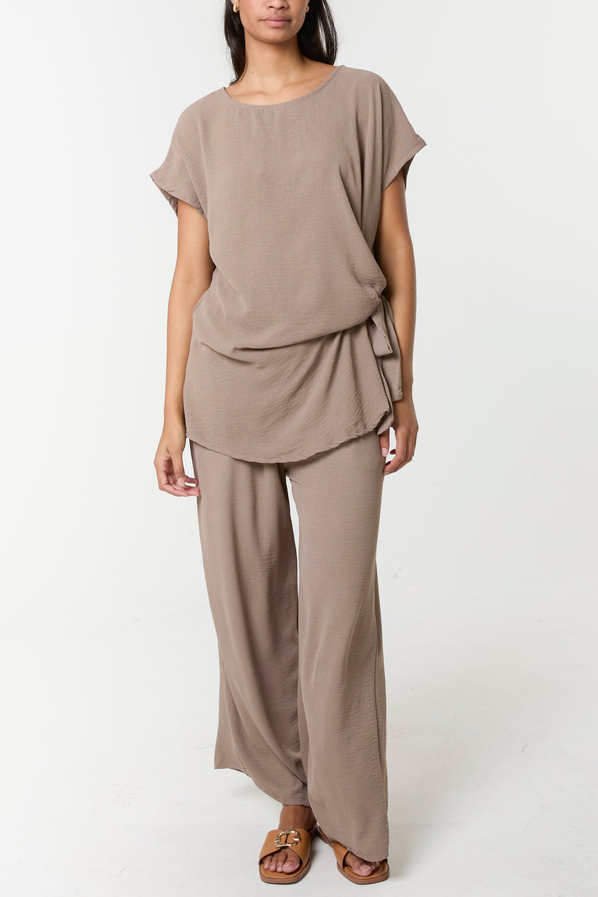 Tie Front Top & Wide Leg Trouser Co-ord