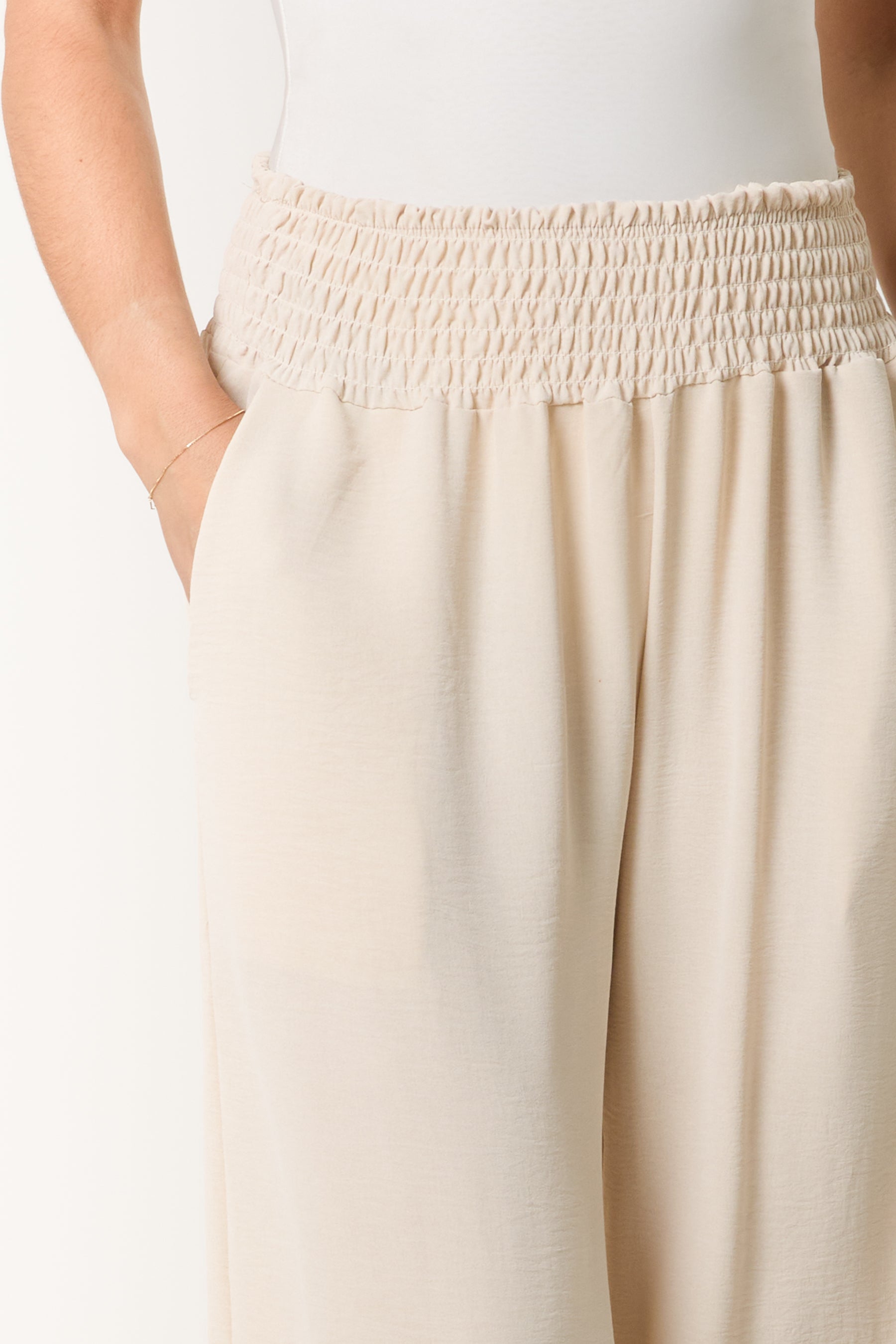 Elasticated Waist Wide Leg Trousers